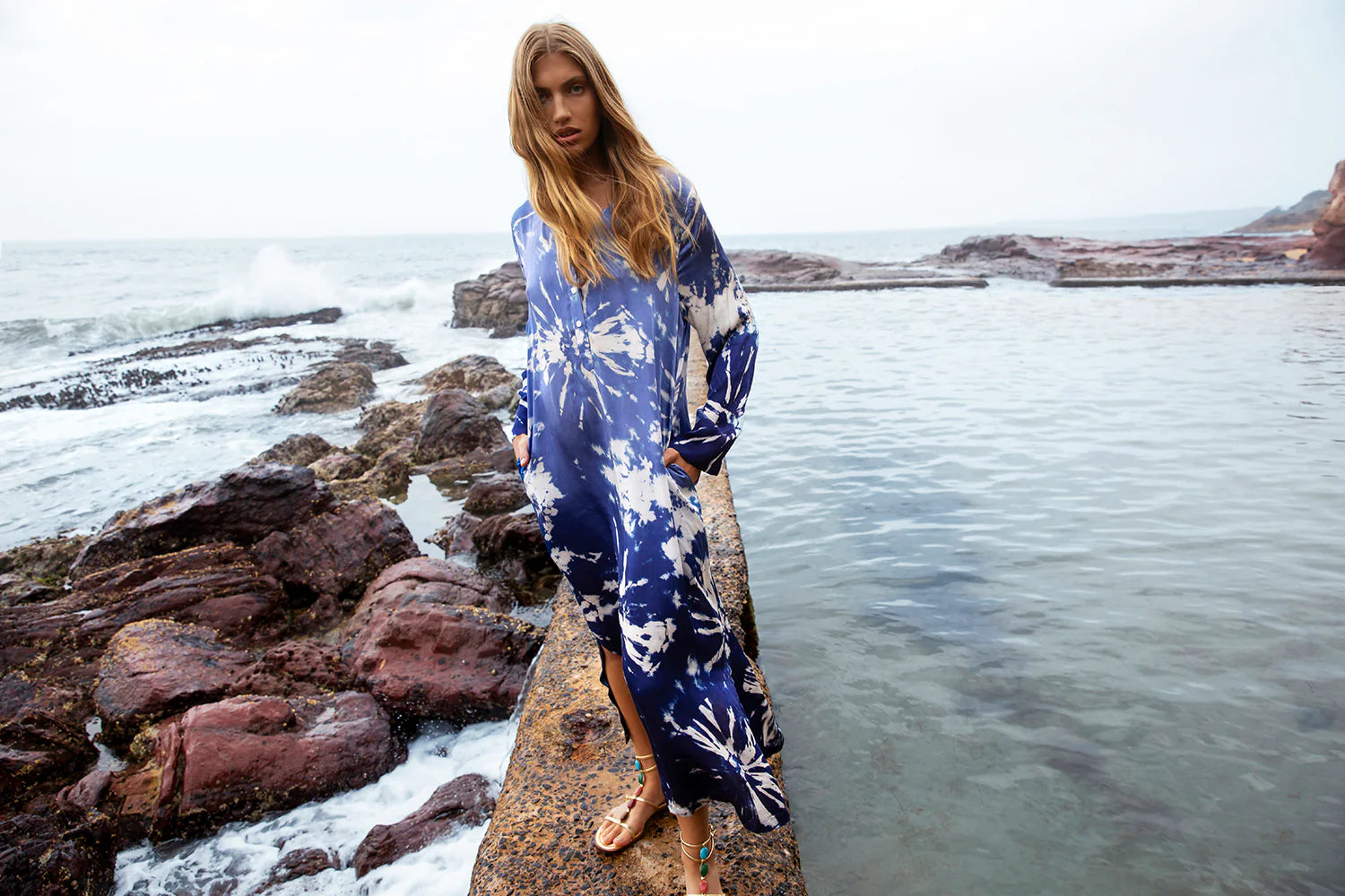 VESTIDO LLEW MAXI MARRAKESH INDIGO
