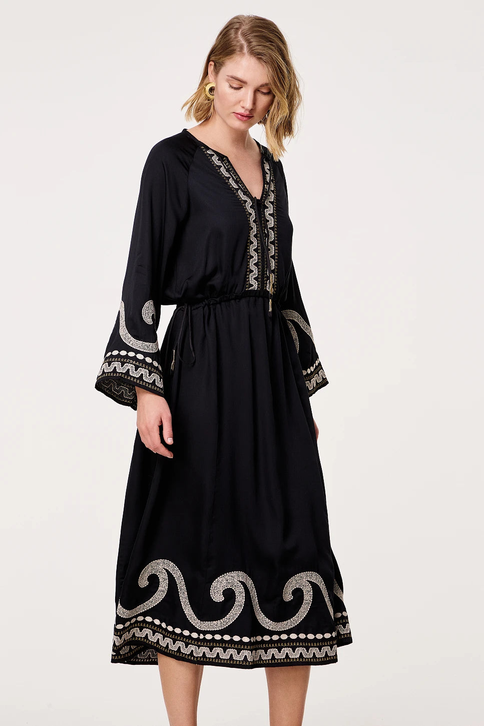 Vestido maxi bordado | BSB