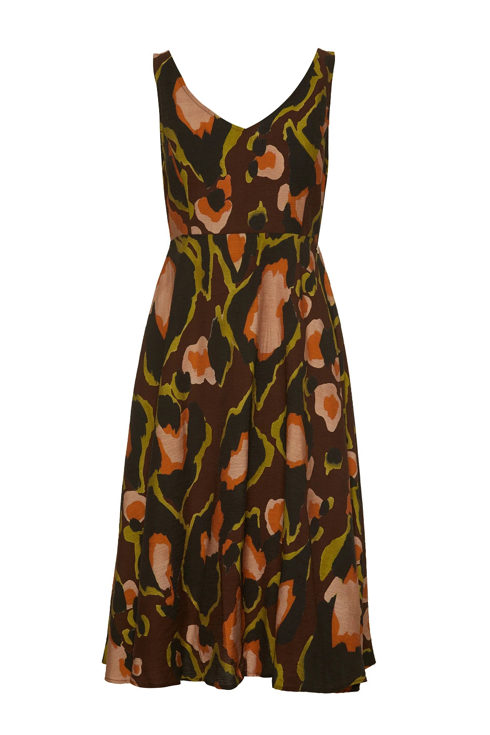 VESTIDO MIDI ESTAMPADO CHOCOLATE