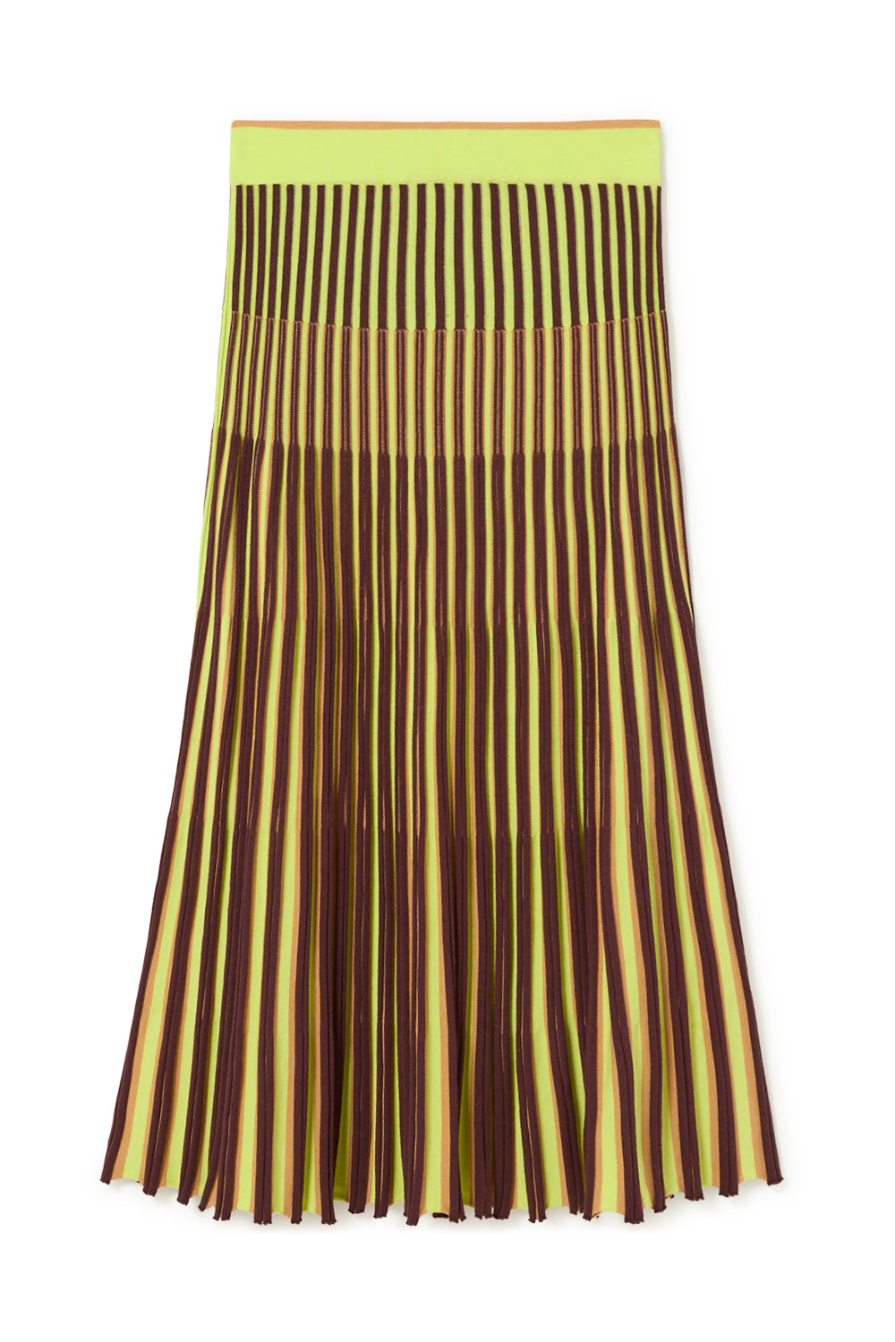 Falda midi tricolor radial