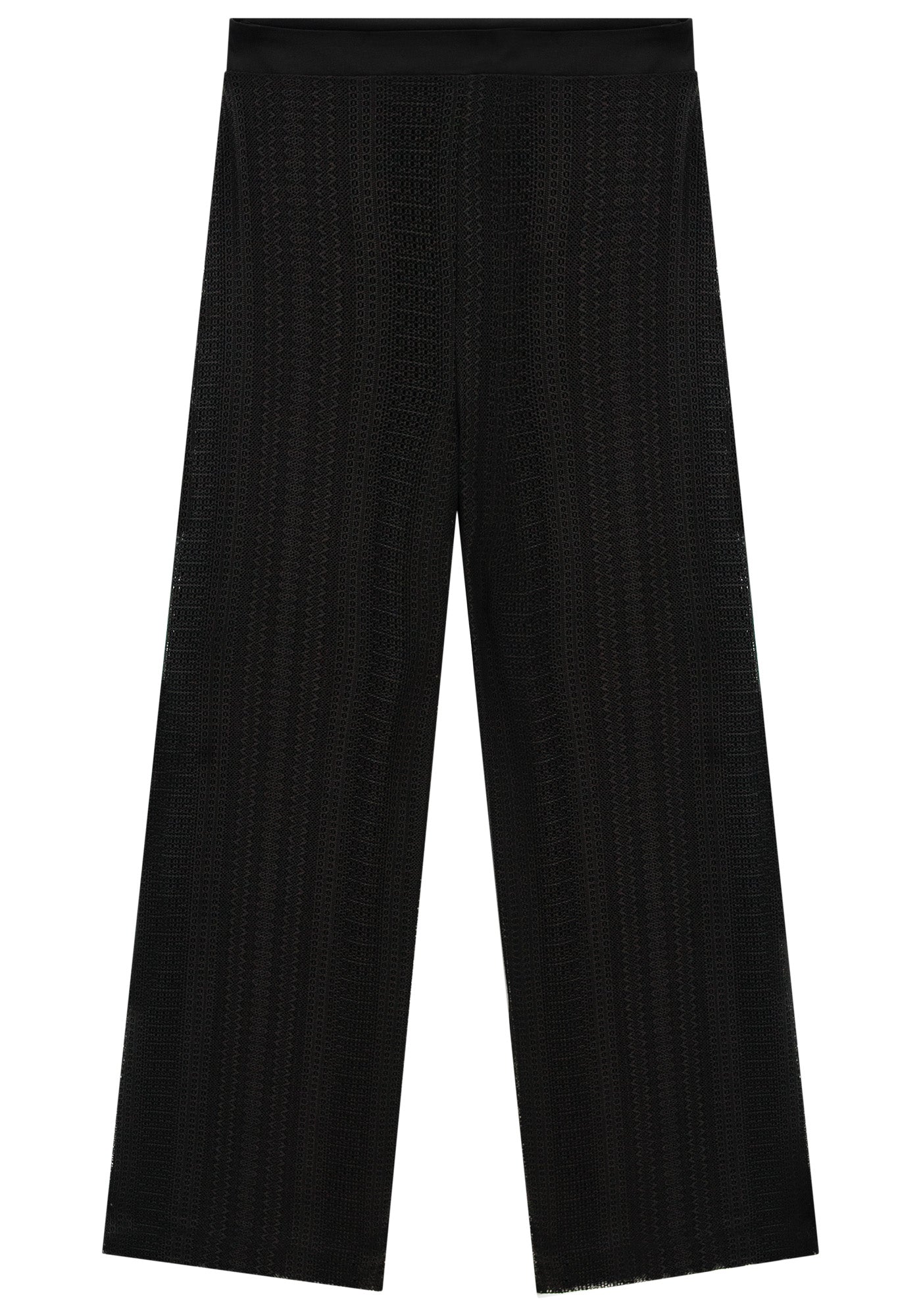 PANTALÓN PALAZZO DE ENCAJE Y CINTURA ALTA