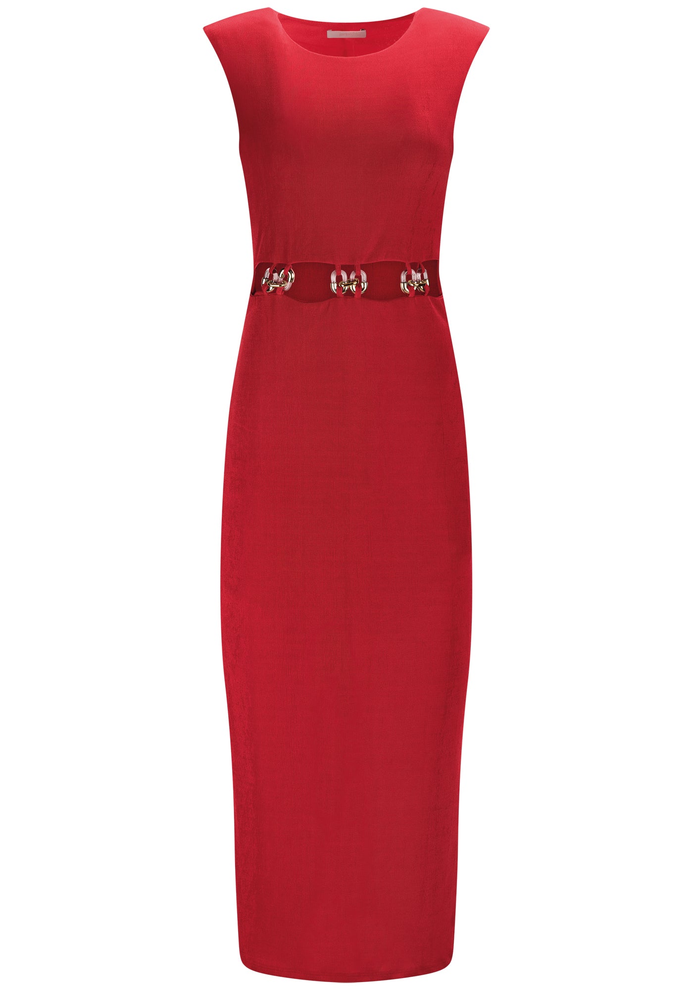 VESTIDO MIDI AJUSTADO DETALLE CINTURA