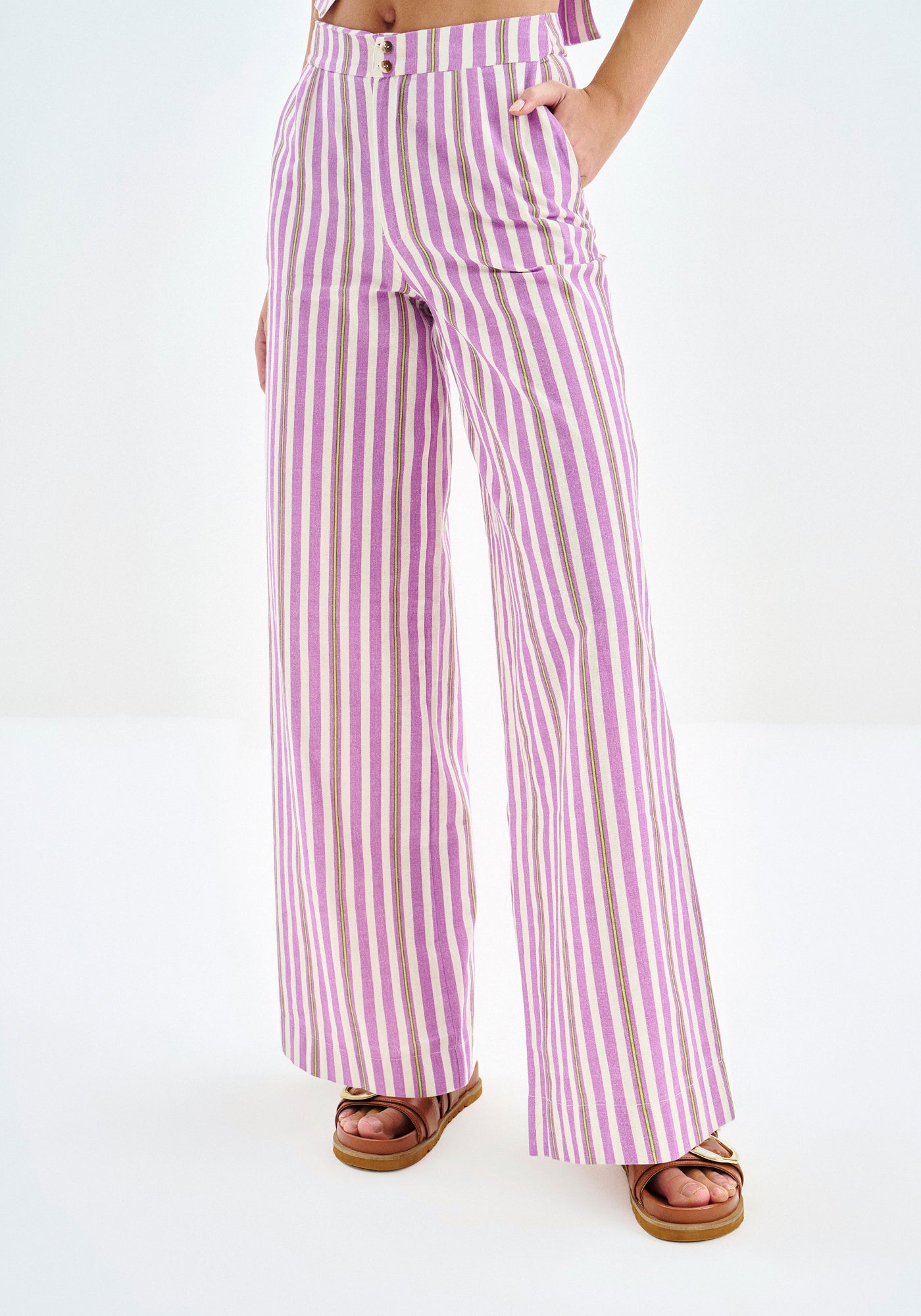 PANTALONES ANCHOS DE LINO ESTAMPADOS