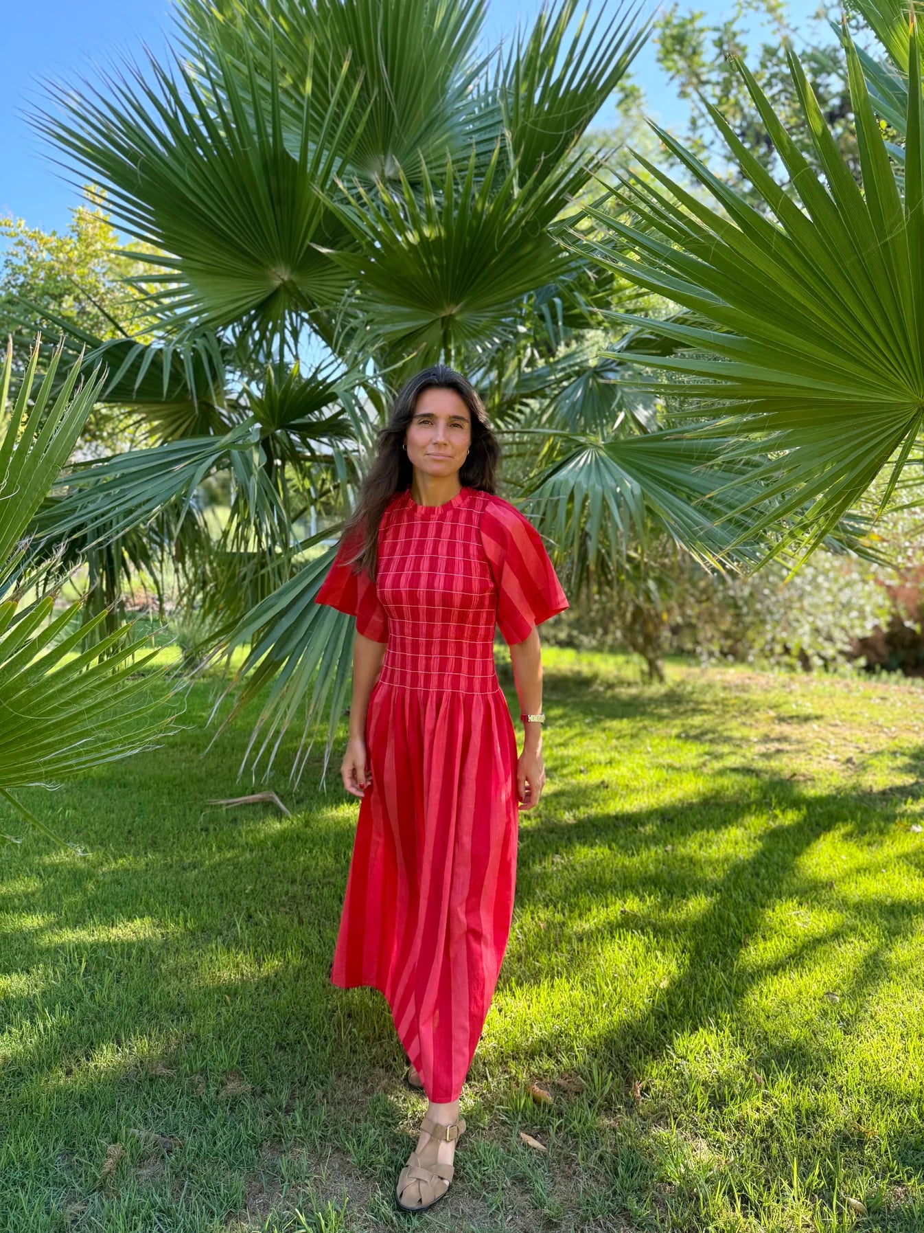 VESTIDO RAYAS ROJO