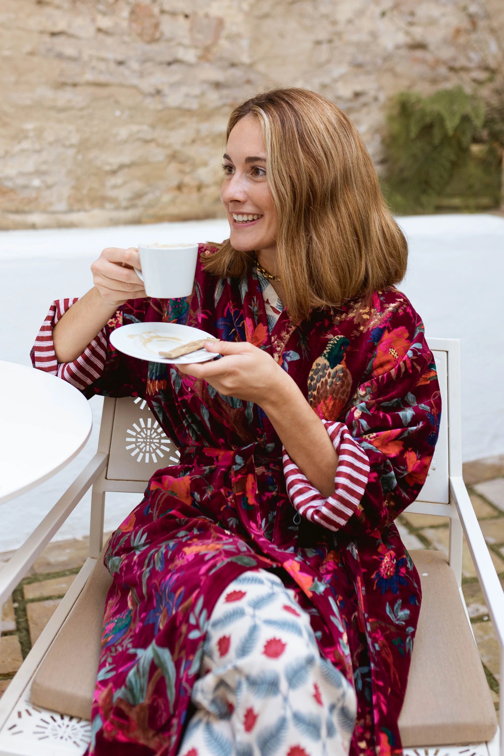 KIMONO TERCIOPELO BUGANVILLA