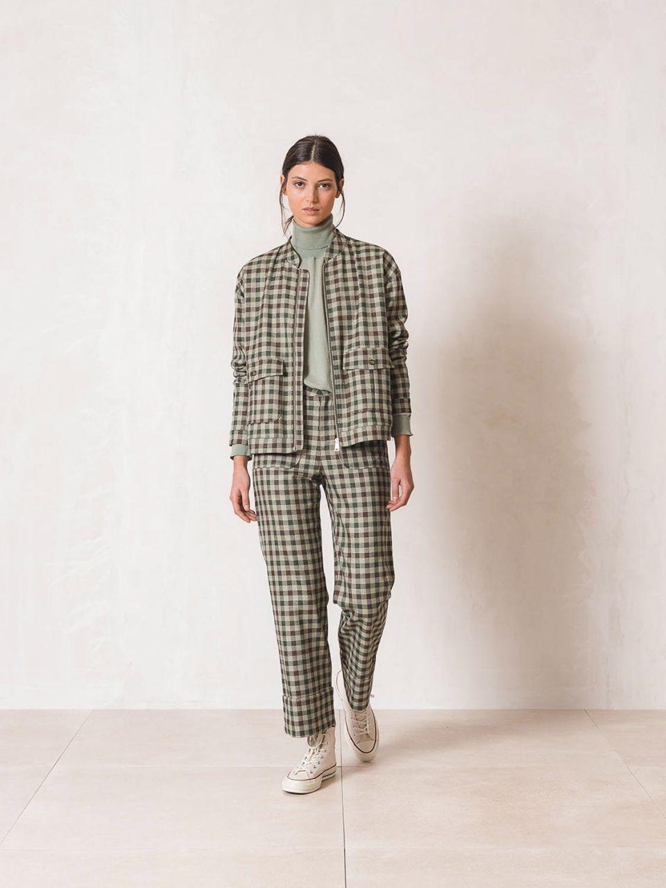Chaqueta bomber cuadros Indi