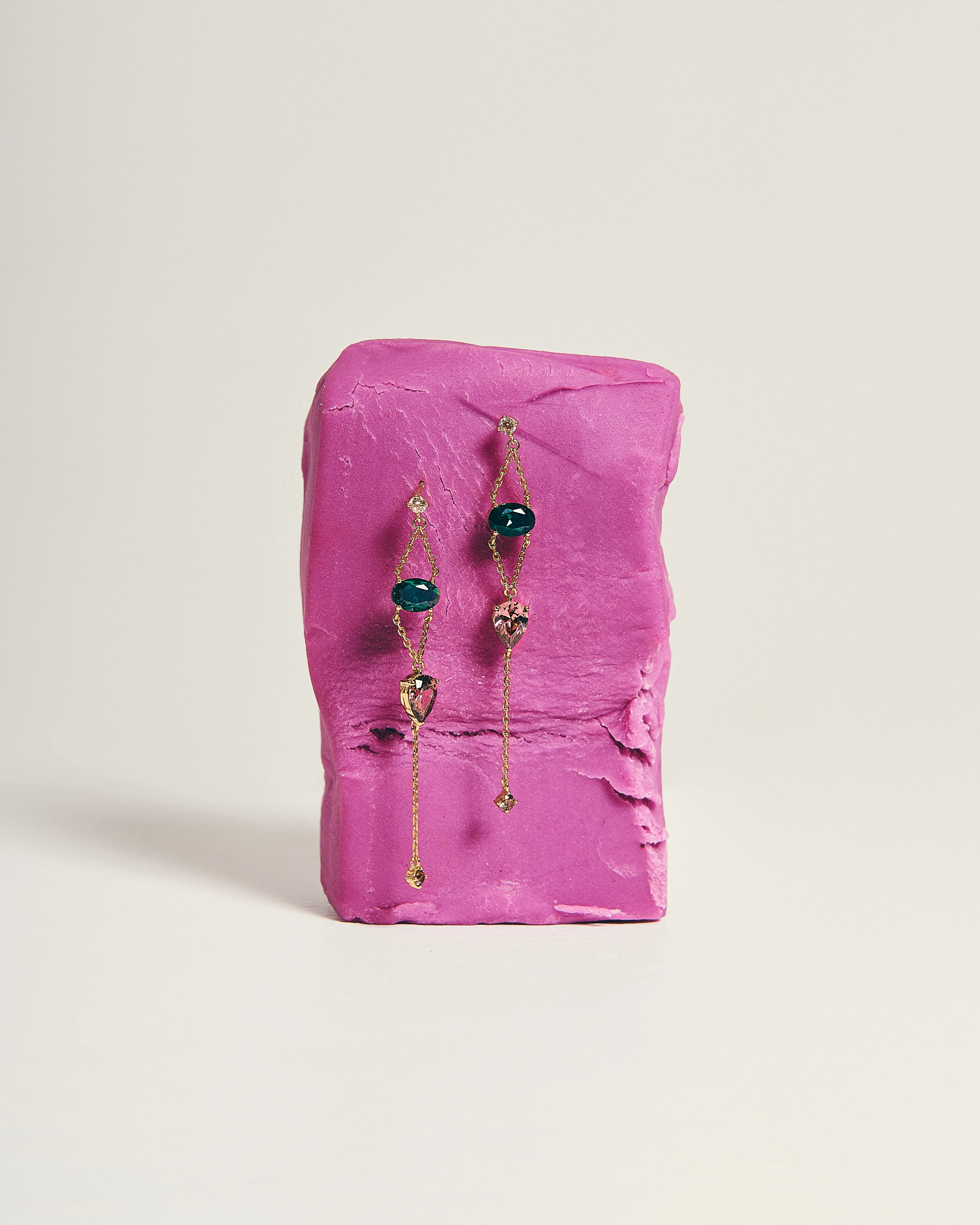 PENDIENTES JACQUELINE VERDE/ROSA