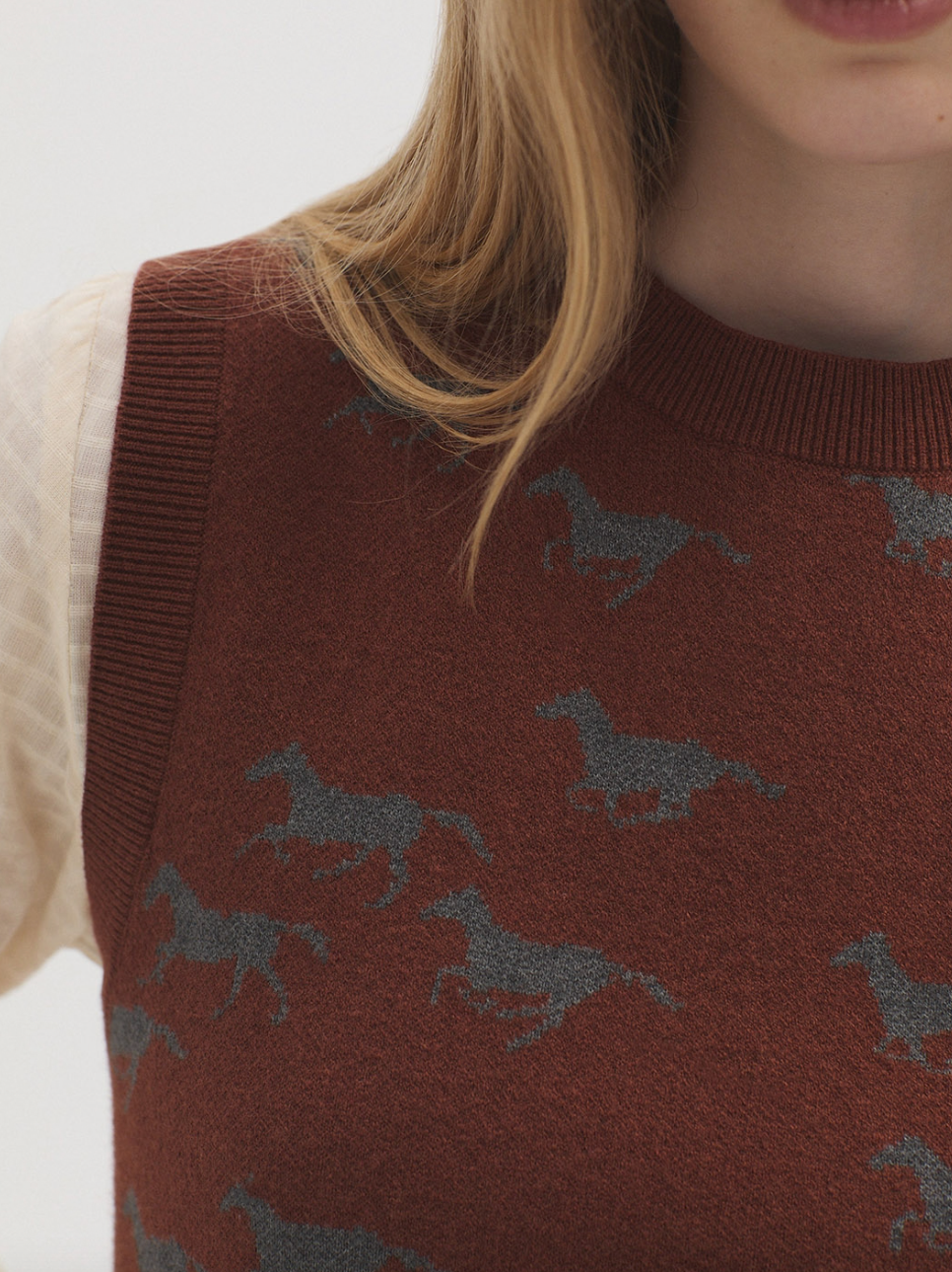 CHALECO JACQUARD CABALLOS