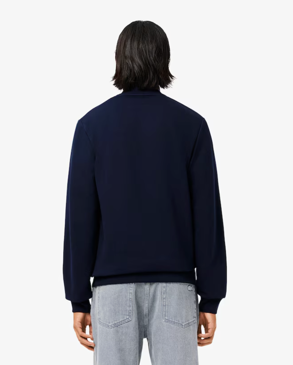 SUDADERA DE FELPA DE CUELLO ALTO Y CREMALLERA AZUL
