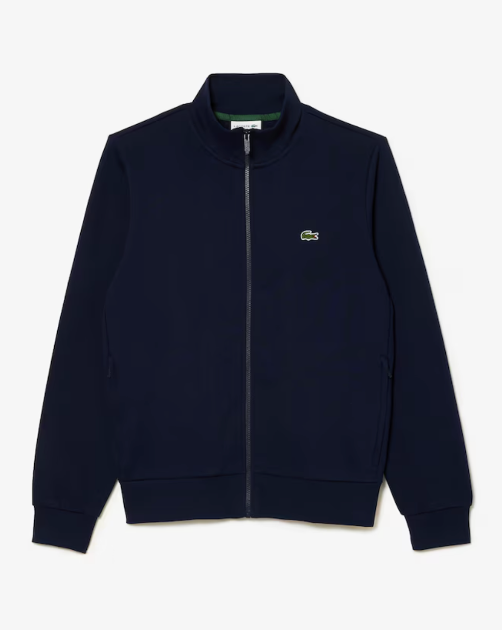 SUDADERA DE FELPA DE CUELLO ALTO Y CREMALLERA AZUL