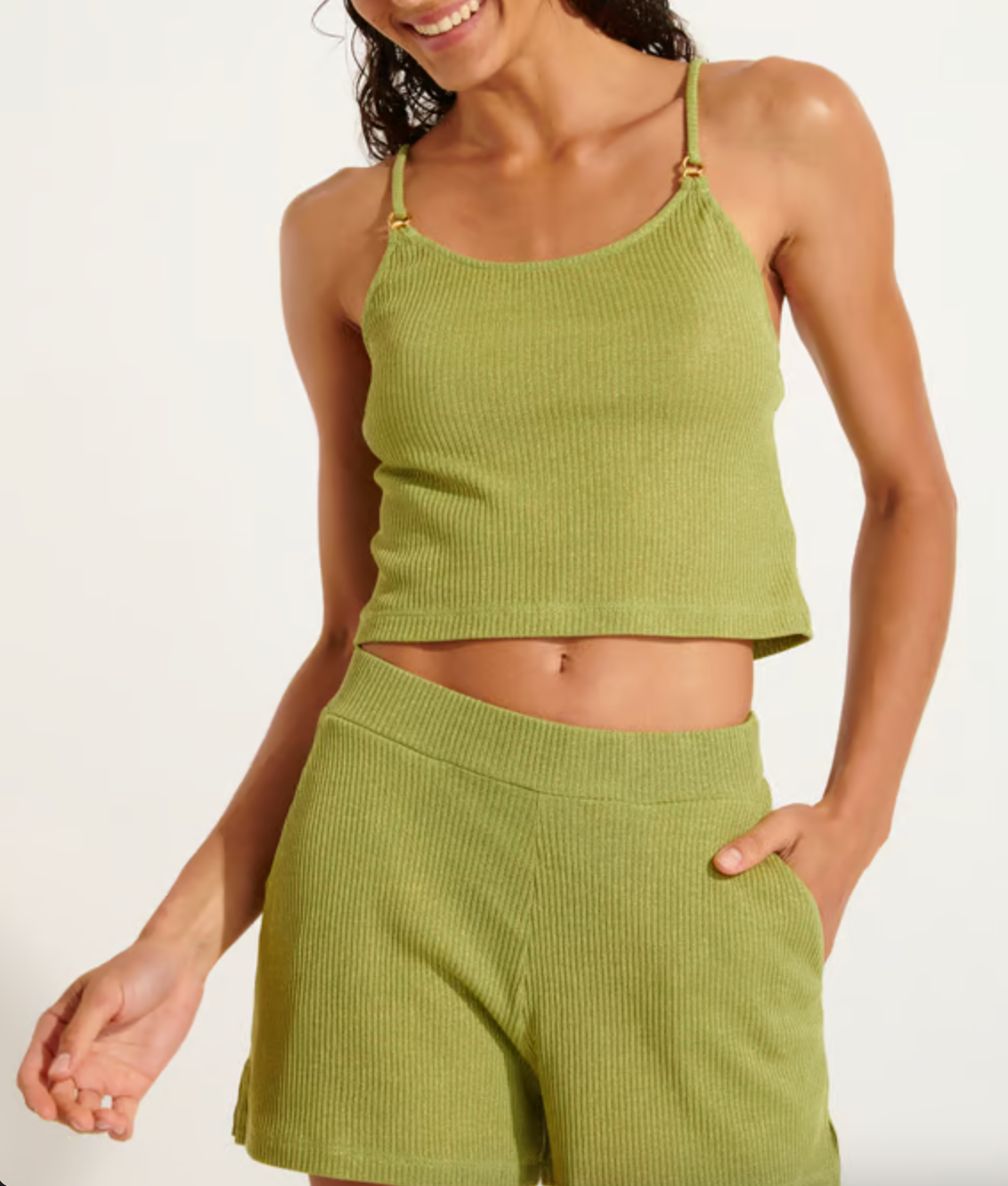 SHORT ASKA GOLDENRIB VERDE KHAKI