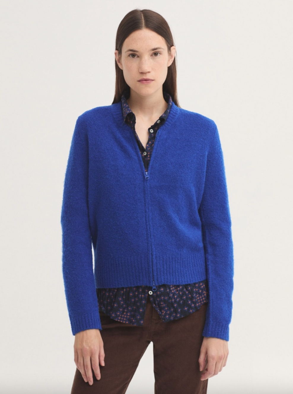 CHAQUETA BOUCLÉ DE LANA CIERRE CREMALLERA