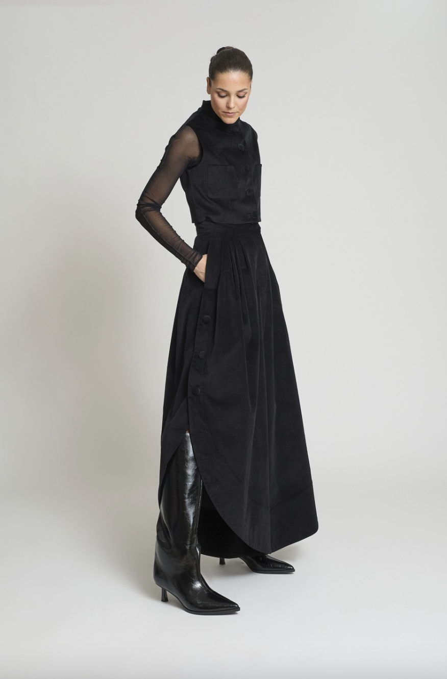PANTALÓN TULIPAN VELVETON NEGRO