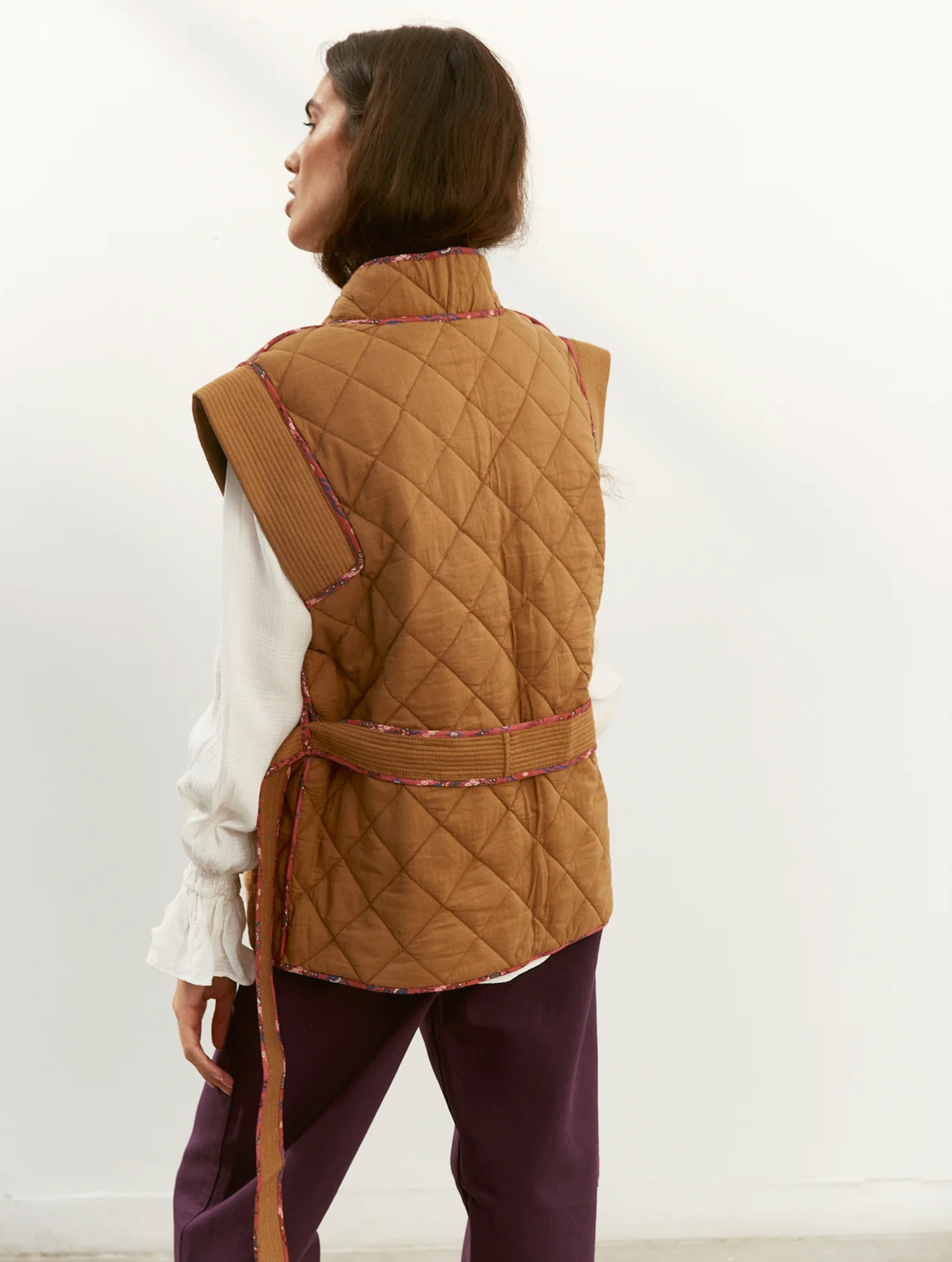 Navy Caramel Vest
