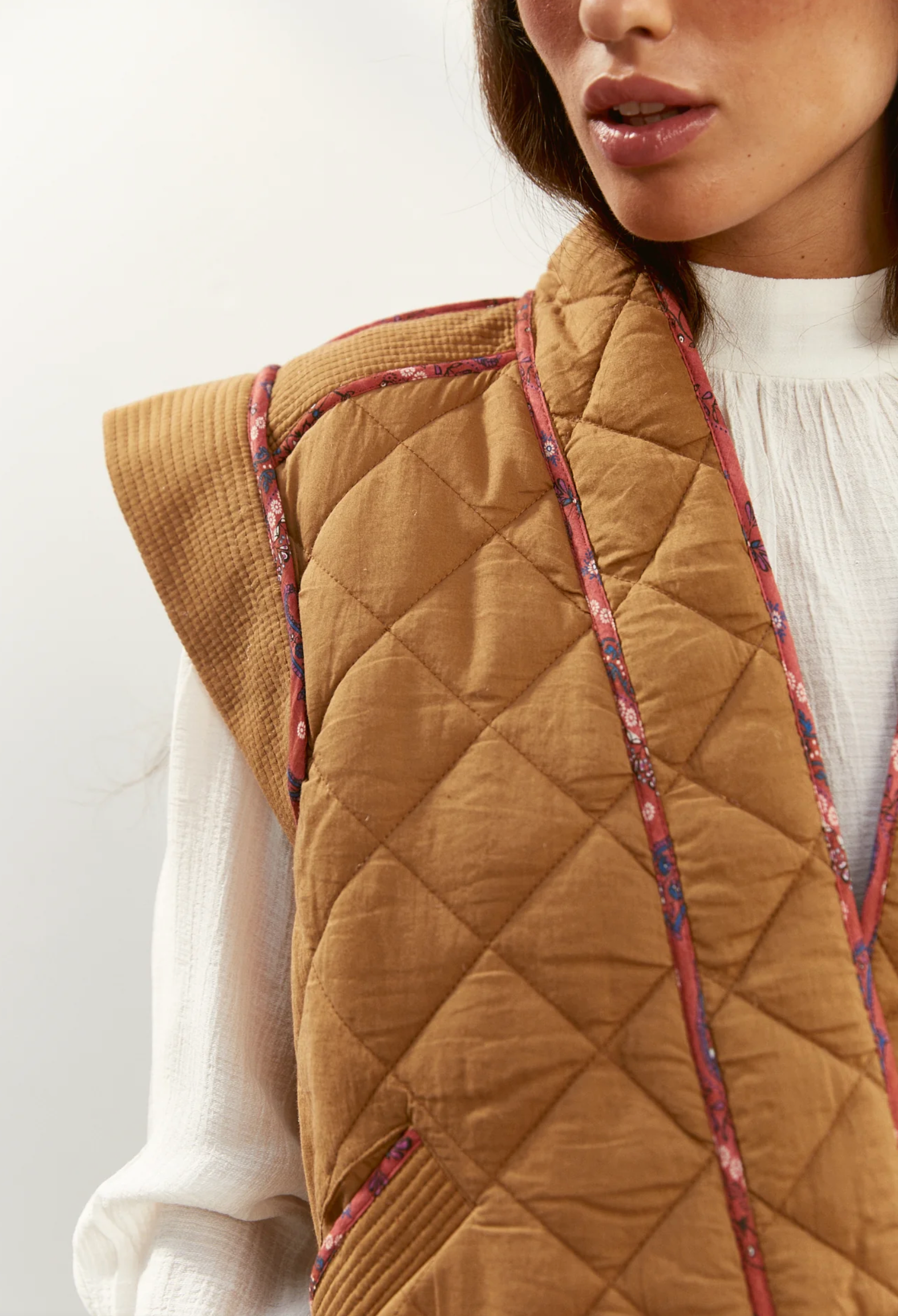 Navy Caramel Vest