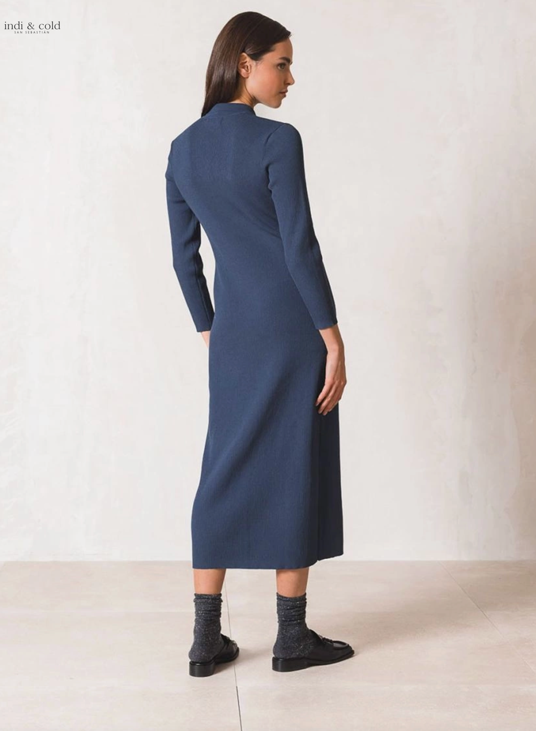 VESTIDO MAXI PUNTO AZUL