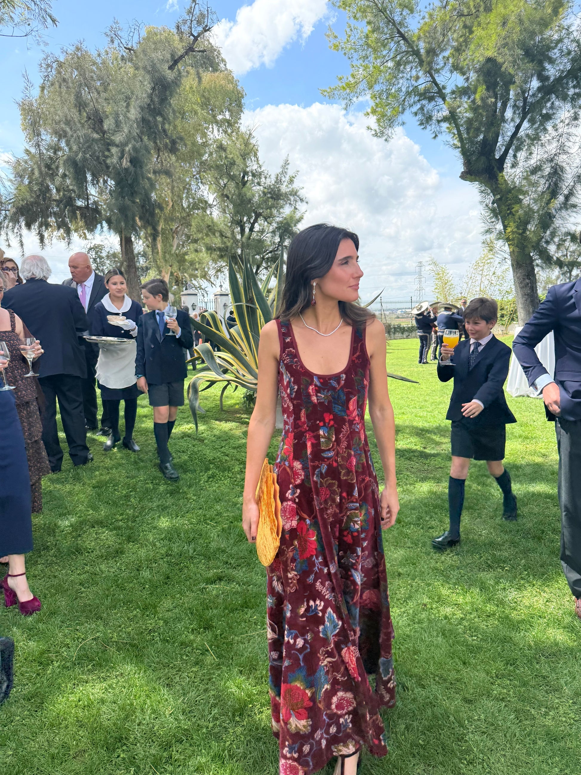 VESTIDO TERCIOPELO BERENJENA