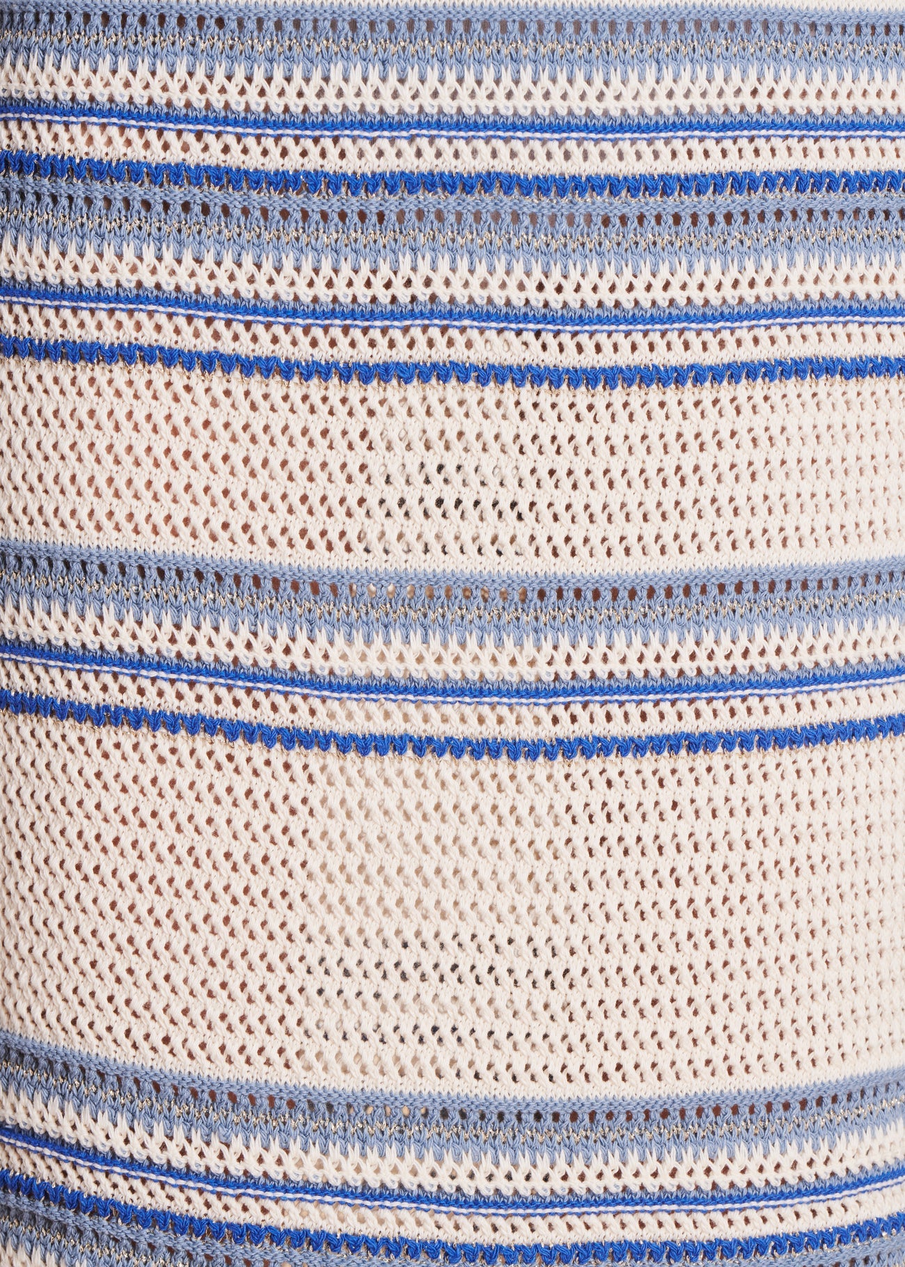VESTIDO AZUL CLARO DE PUNTO A RAYAS DE LARGO MEDIO