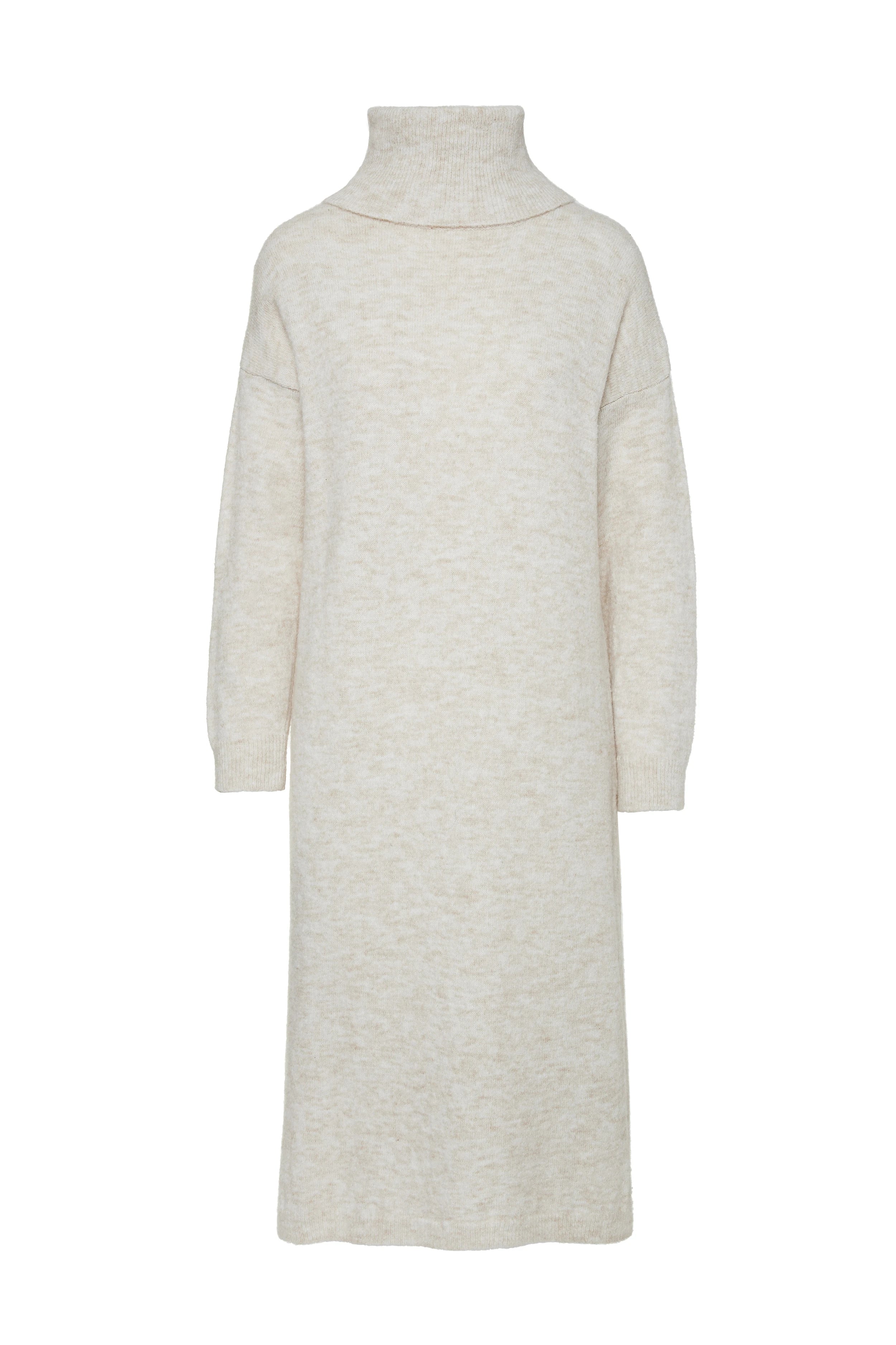 Vestido midi punto cuello alto