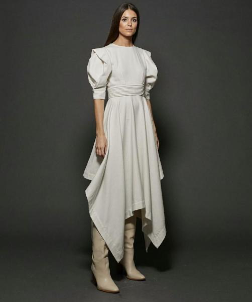 VESTIDO CRUDO PICO
