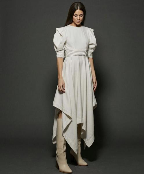 VESTIDO CRUDO PICO