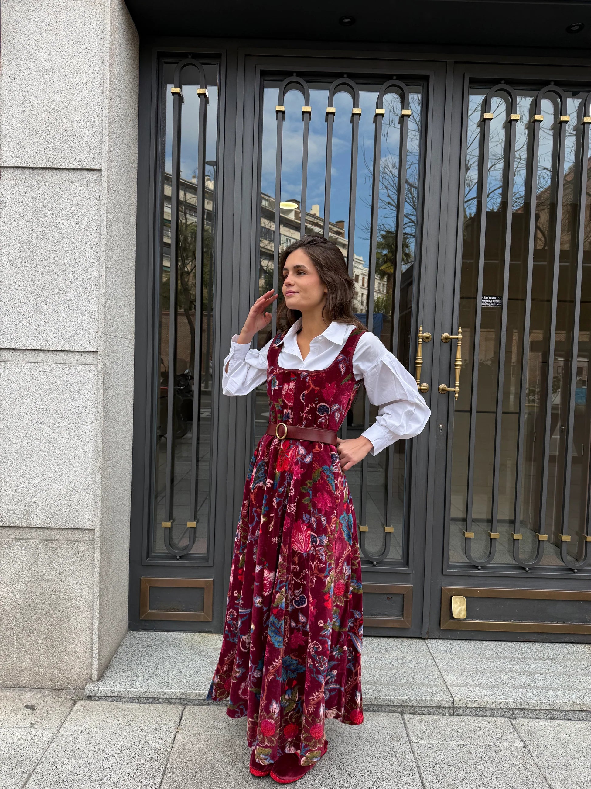 VESTIDO TERCIOPELO BERENJENA