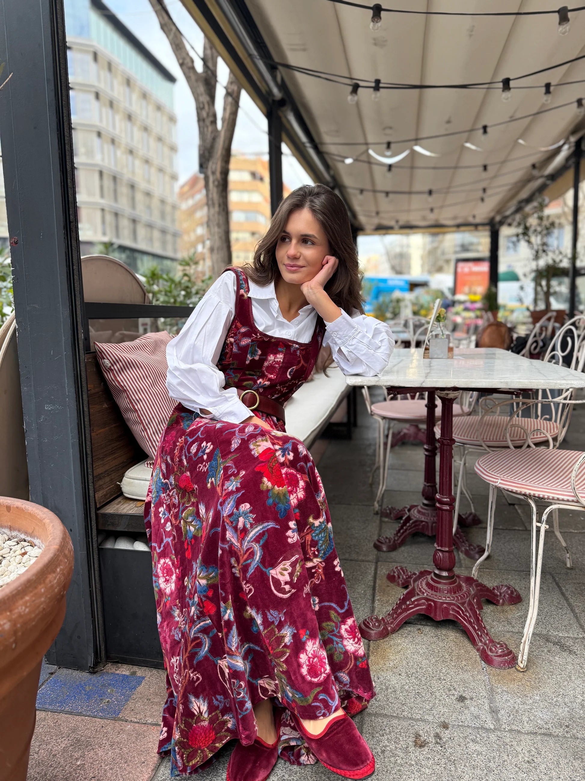 VESTIDO TERCIOPELO BERENJENA