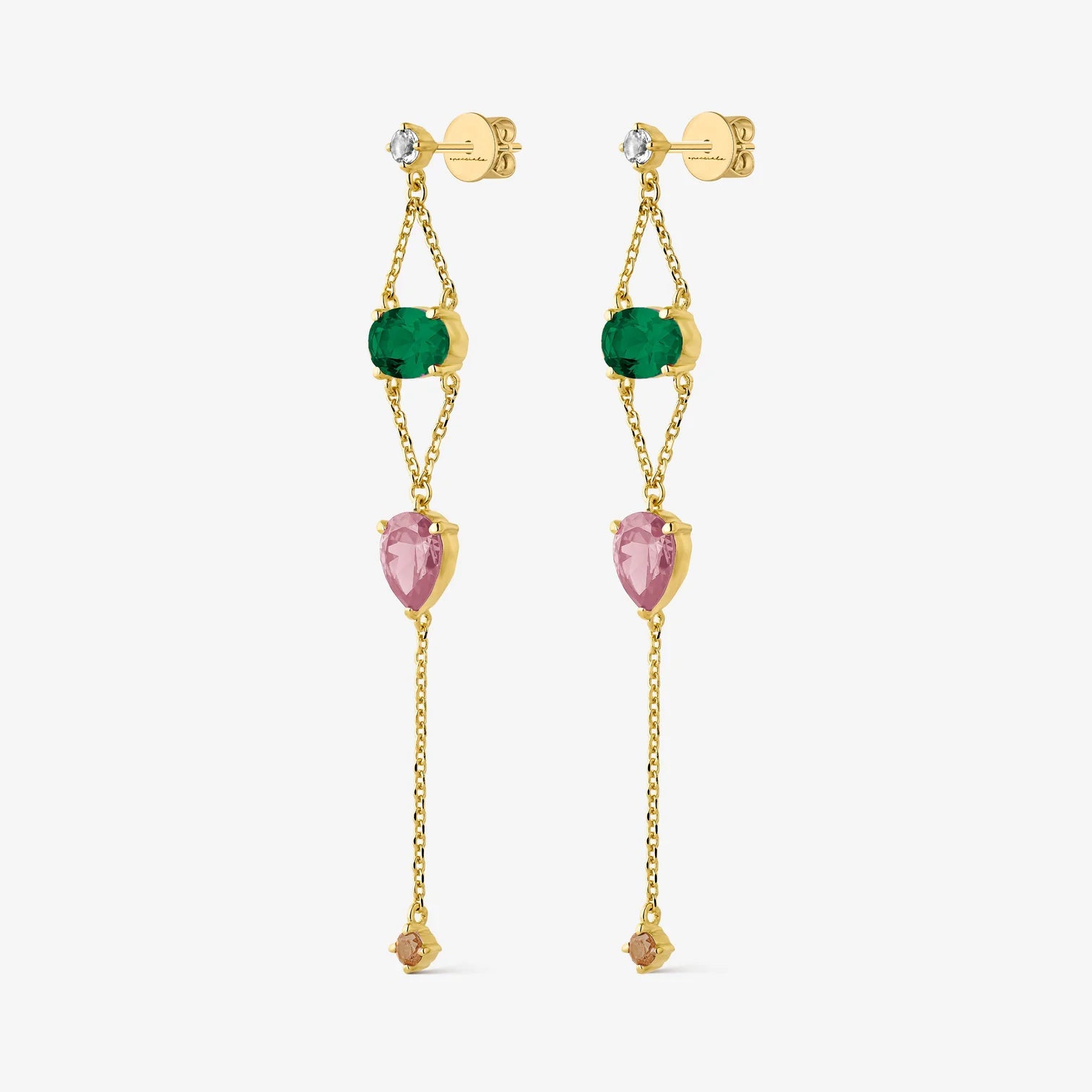 PENDIENTES JACQUELINE VERDE/ROSA