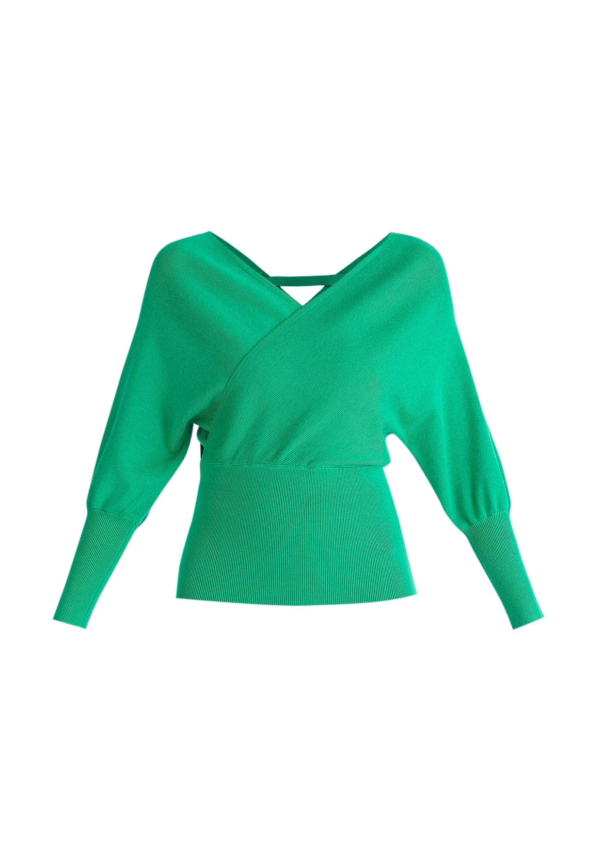 JERSEY CRUZADO CON MANGAS GLOBO VERDE