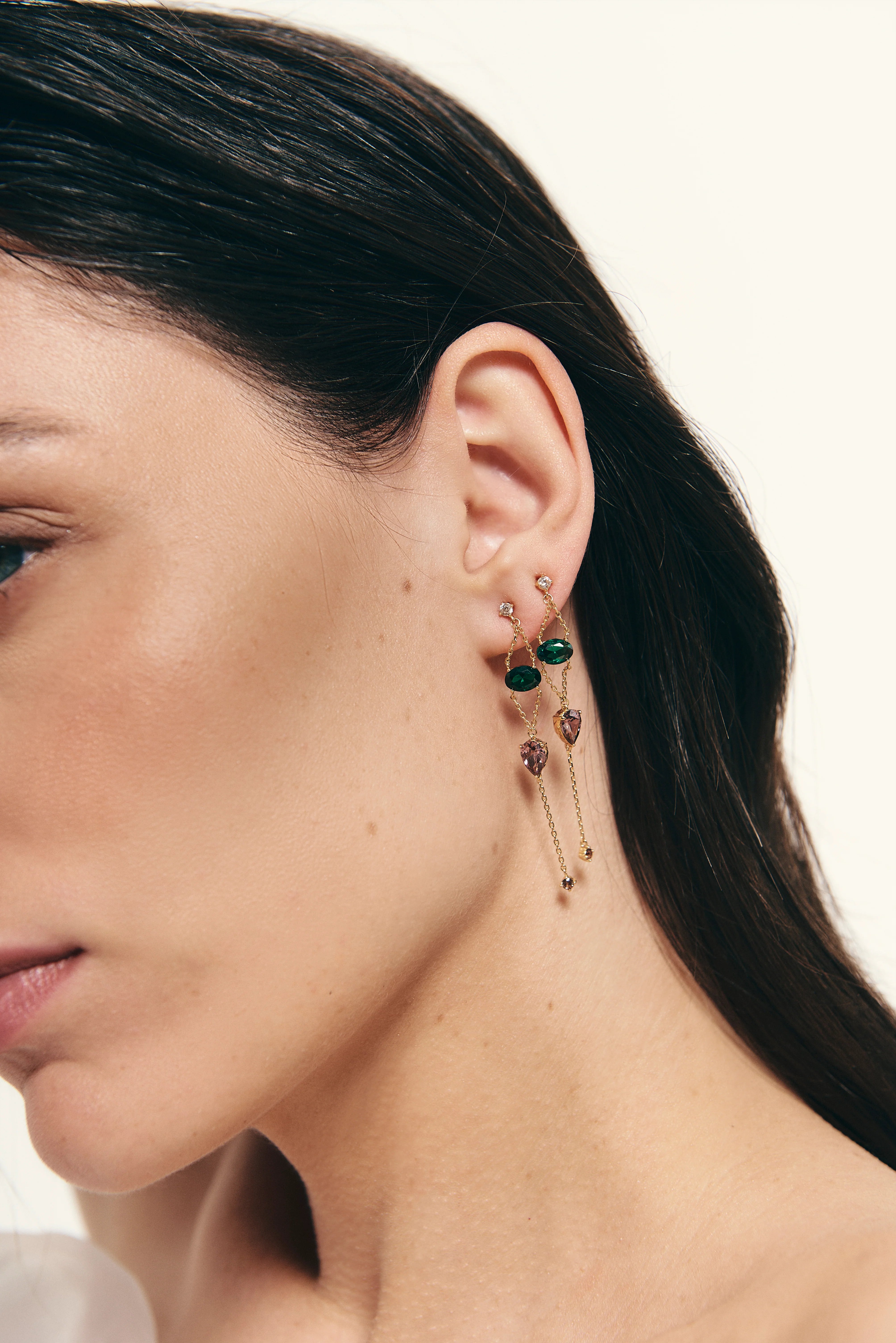 PENDIENTES JACQUELINE VERDE/ROSA