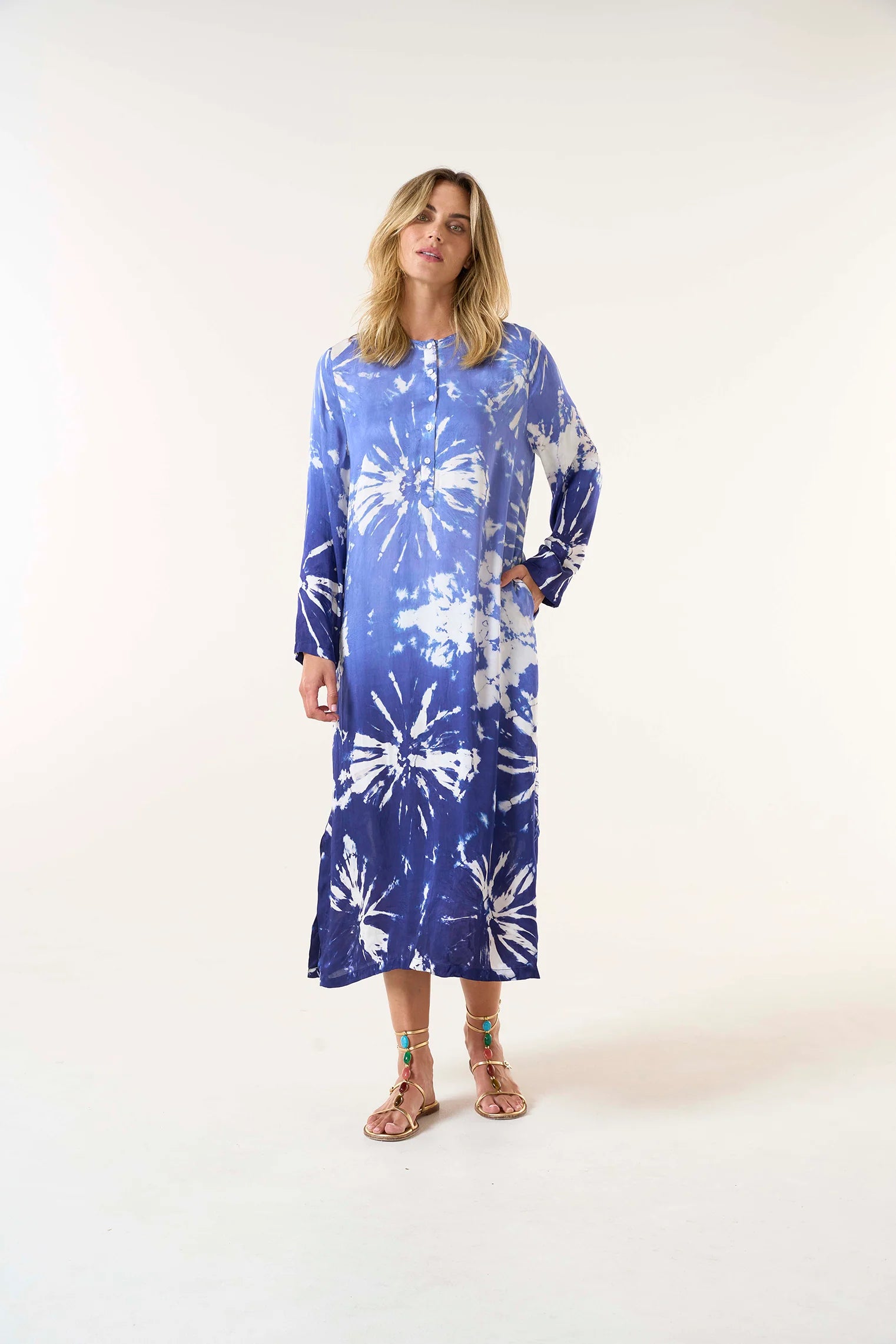 VESTIDO LLEW MAXI MARRAKESH INDIGO