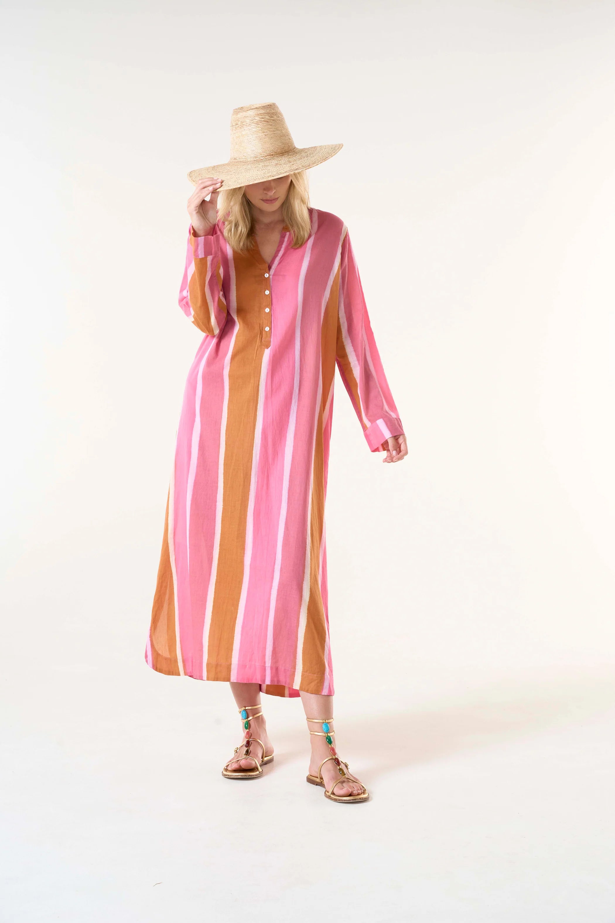 VESTIDO BAZAAR STRIPE MORROCAN PINK