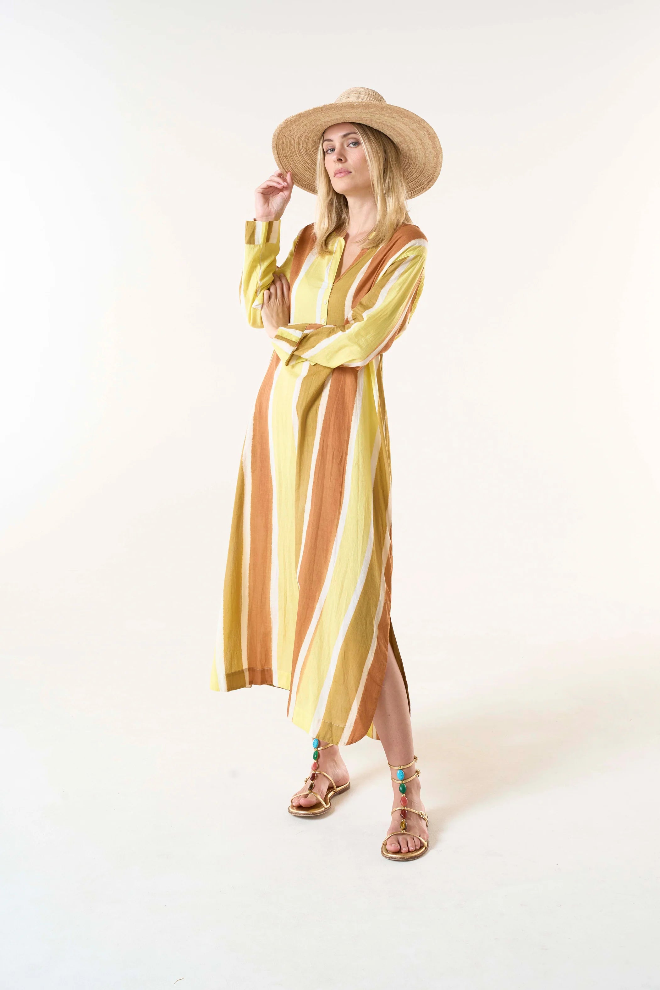 VESTIDO BAZAAR STRIPE MORROCAN CITRINE