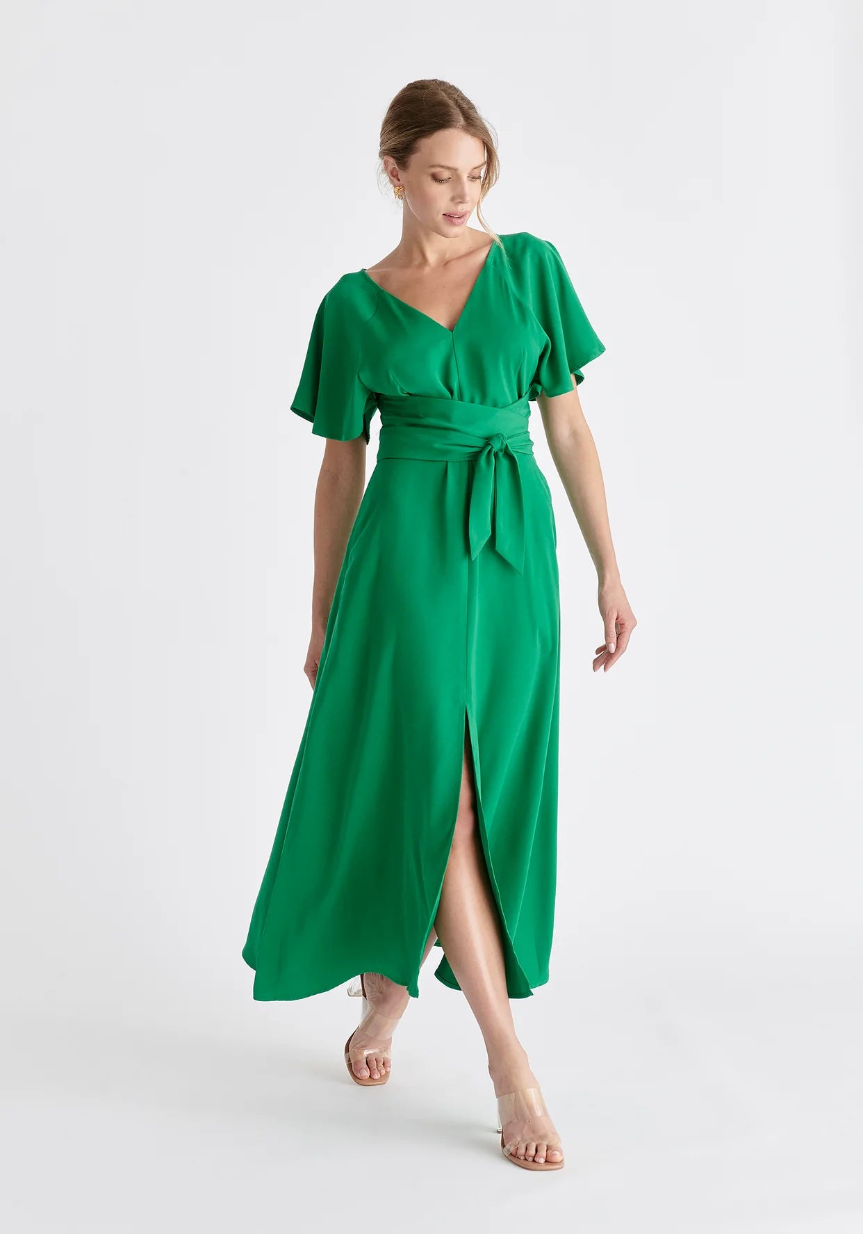 VESTIDO LARGO VERDE