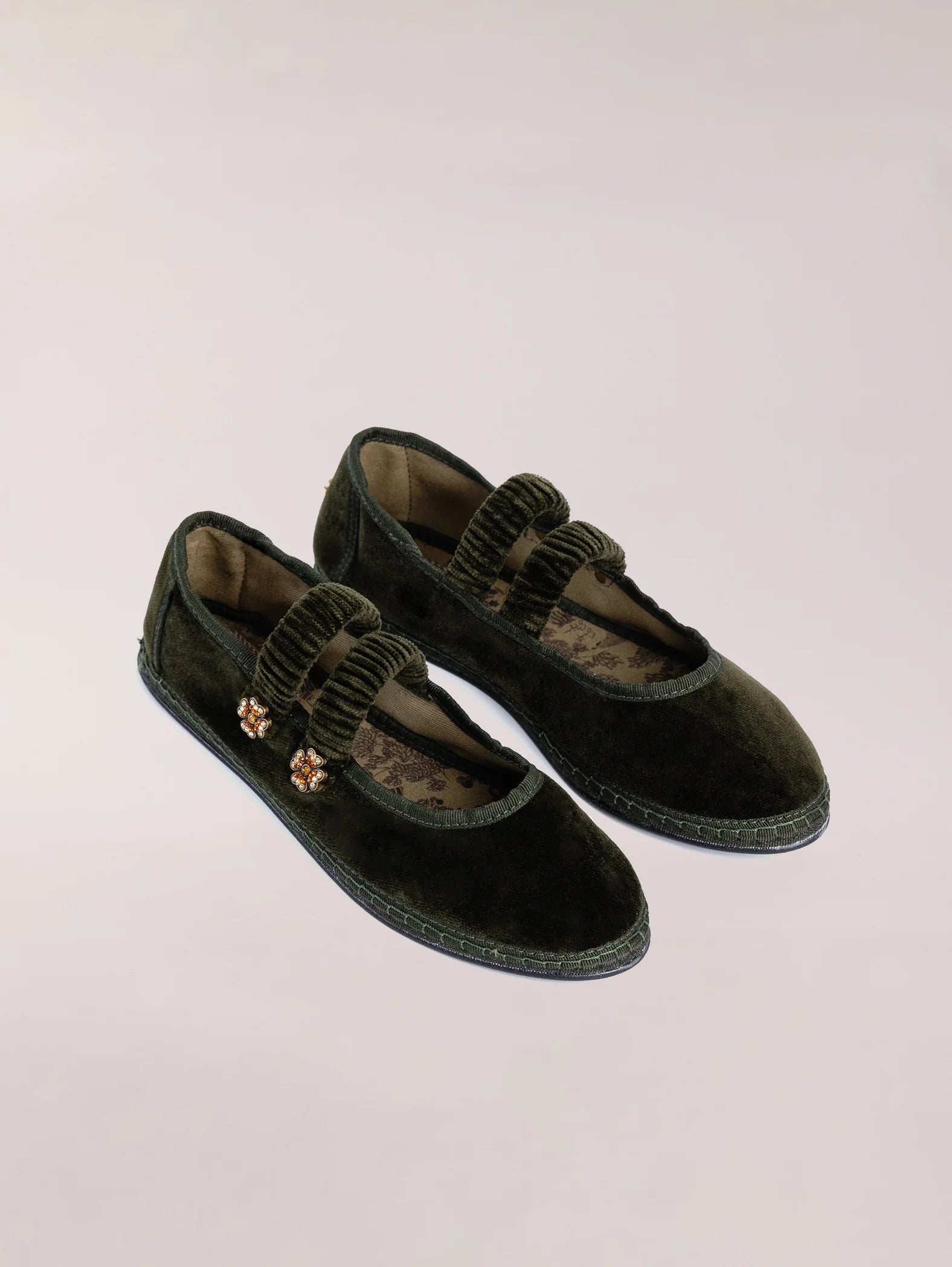 DOUBLE LACE BALLERINA KAKI