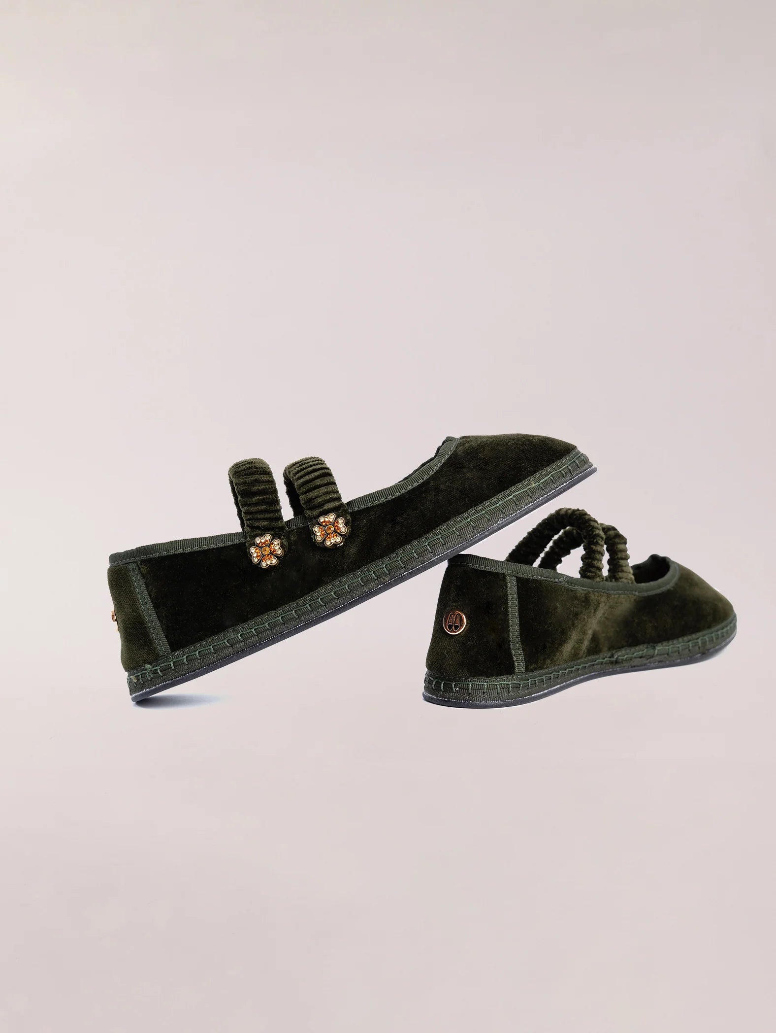 DOUBLE LACE BALLERINA KAKI