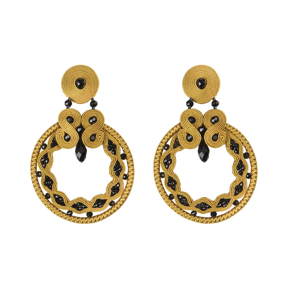 PENDIENTES OCRE Y AZABACHE