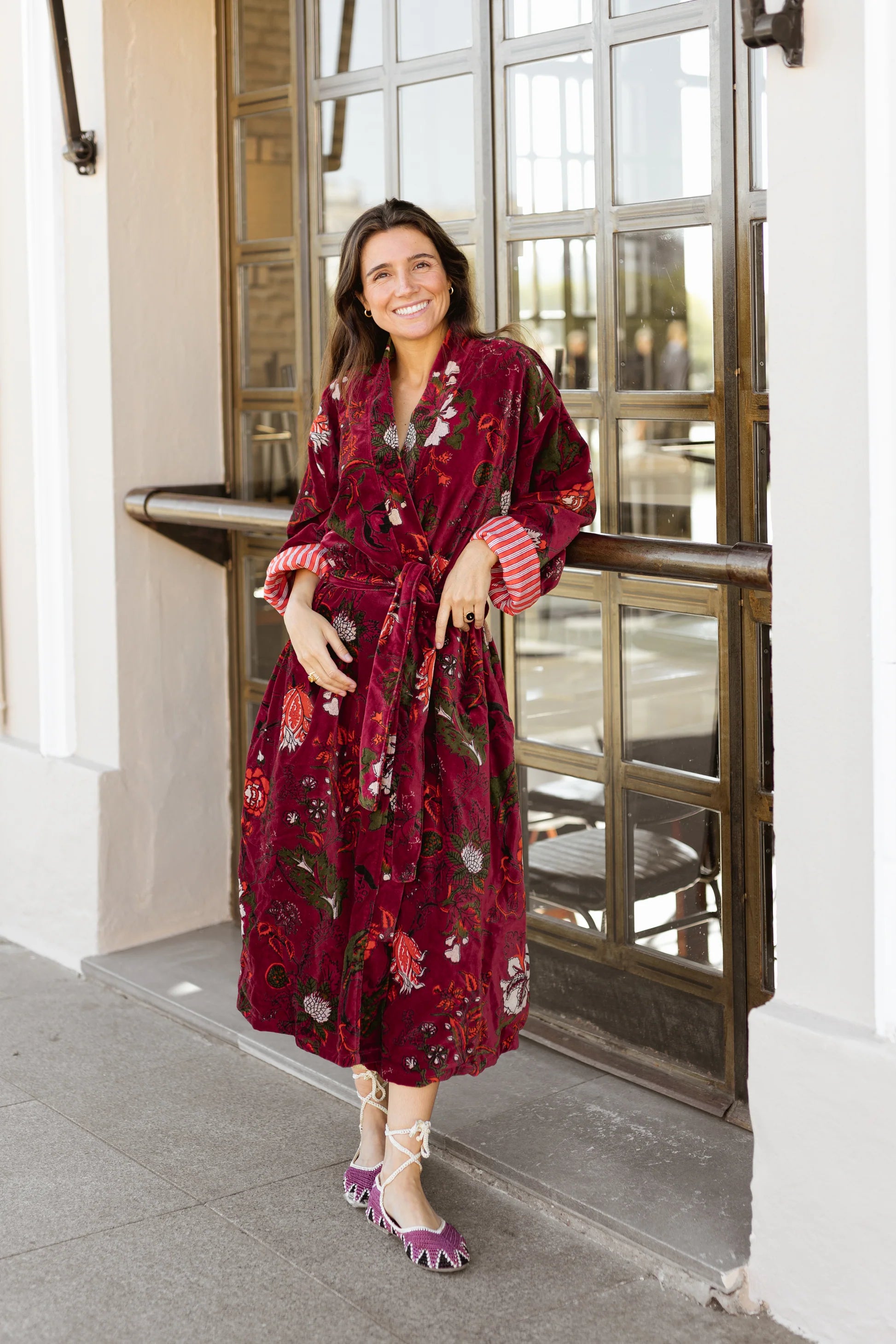 KIMONO TERCIOPELO BURDEOS