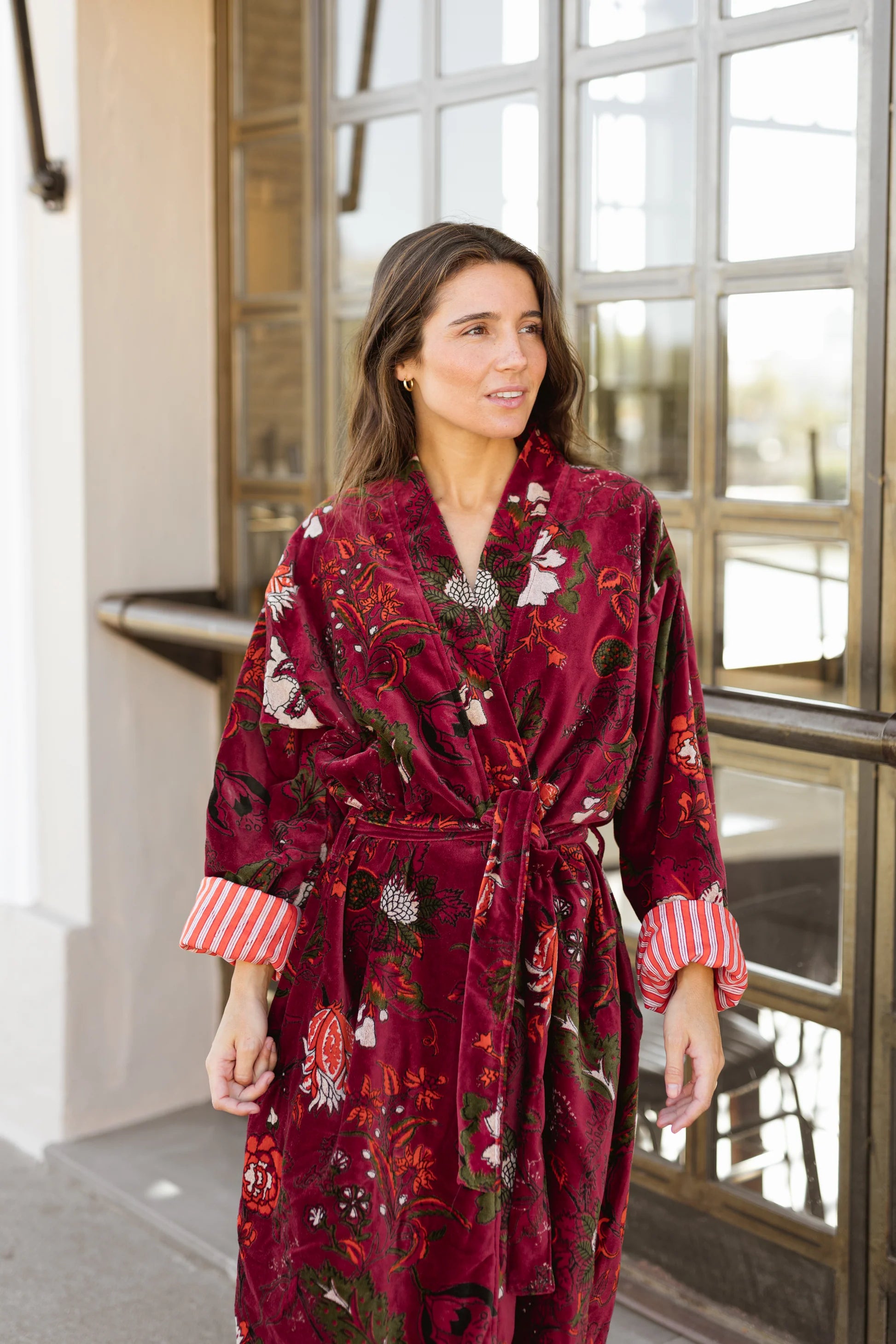 KIMONO TERCIOPELO BURDEOS