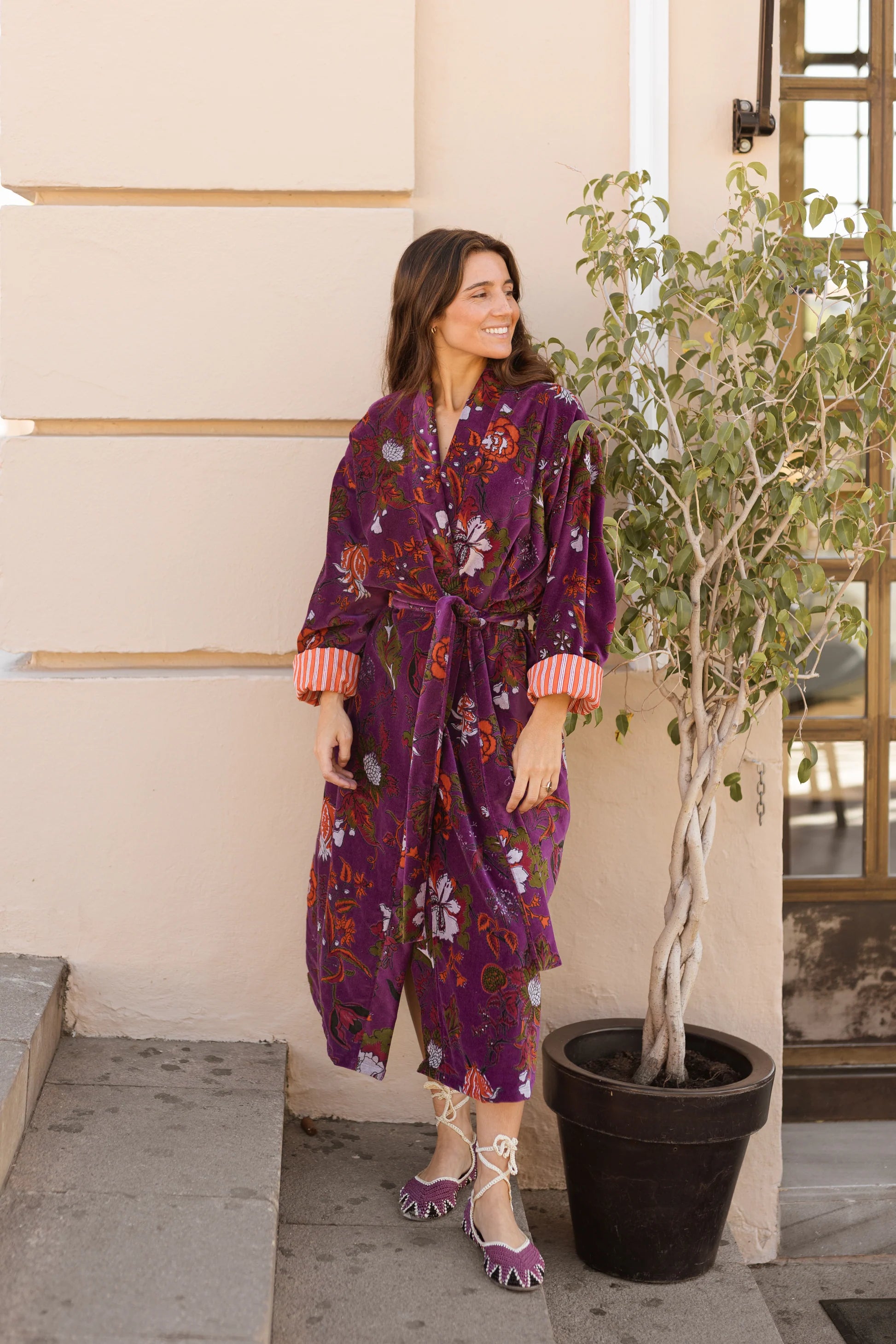 KIMONO TERCIOPELO MORADO