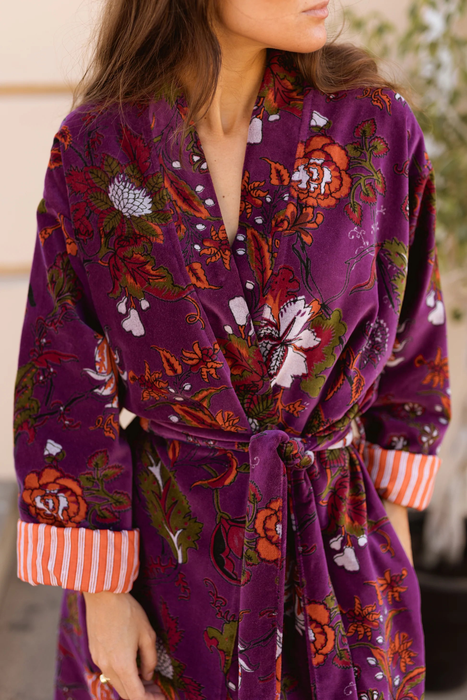 KIMONO TERCIOPELO MORADO