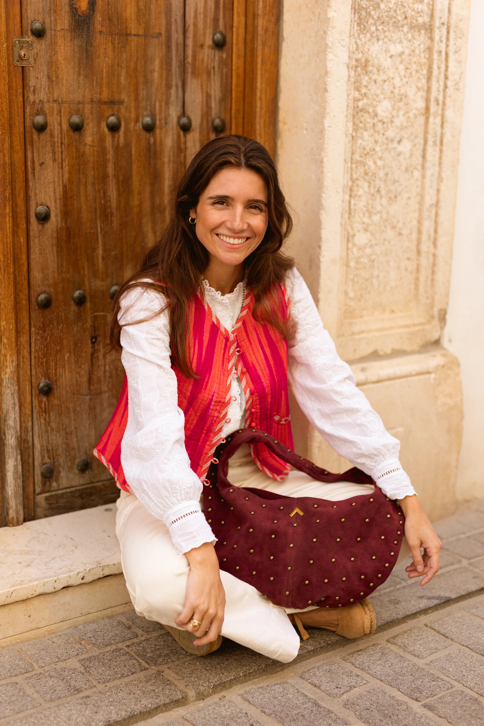 CHALECO IKAT ROSA