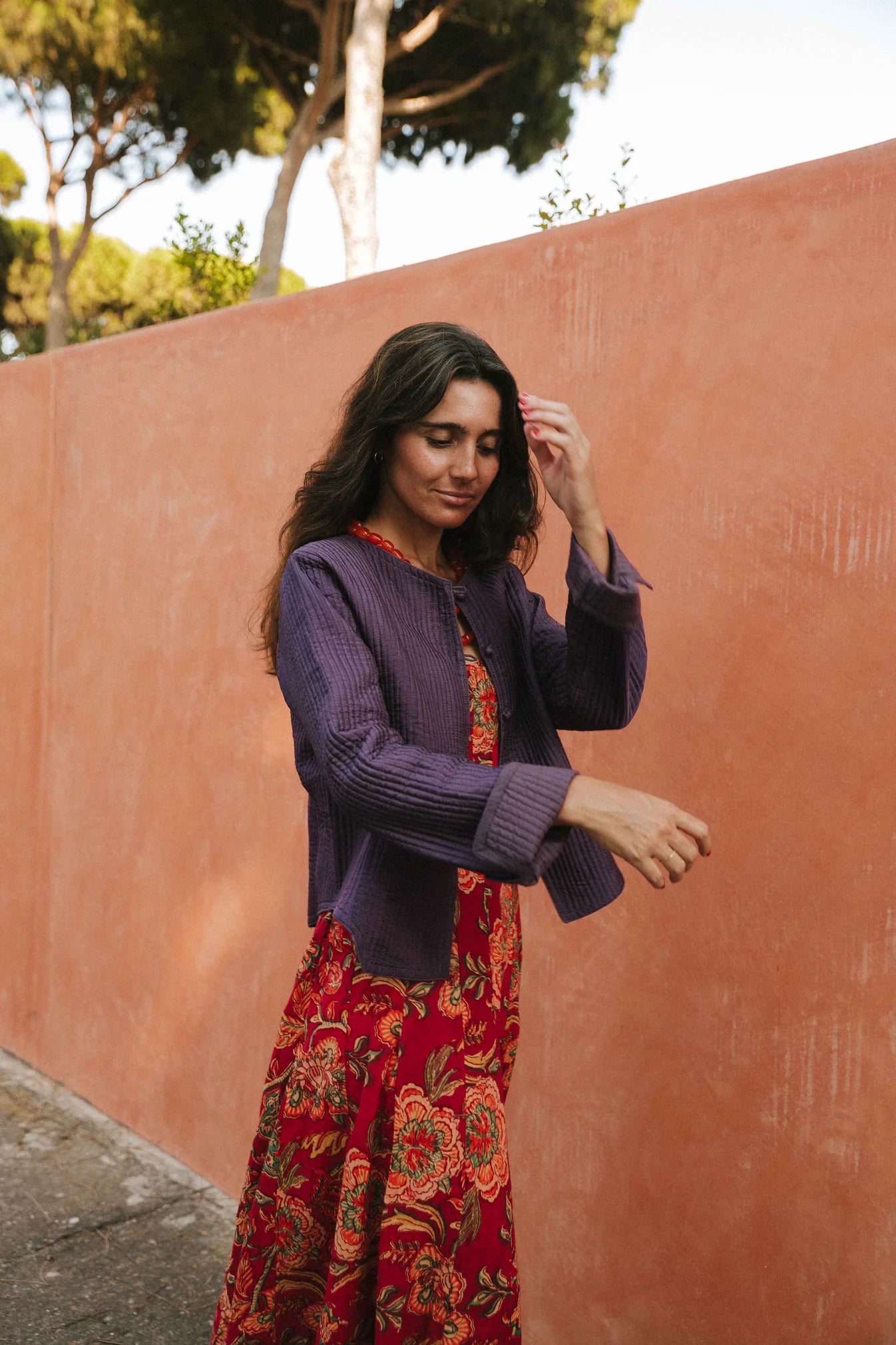 CHAQUETA SEDA MORADA
