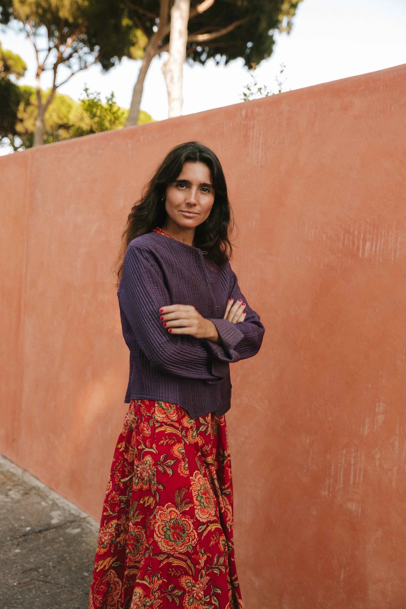 CHAQUETA SEDA MORADA