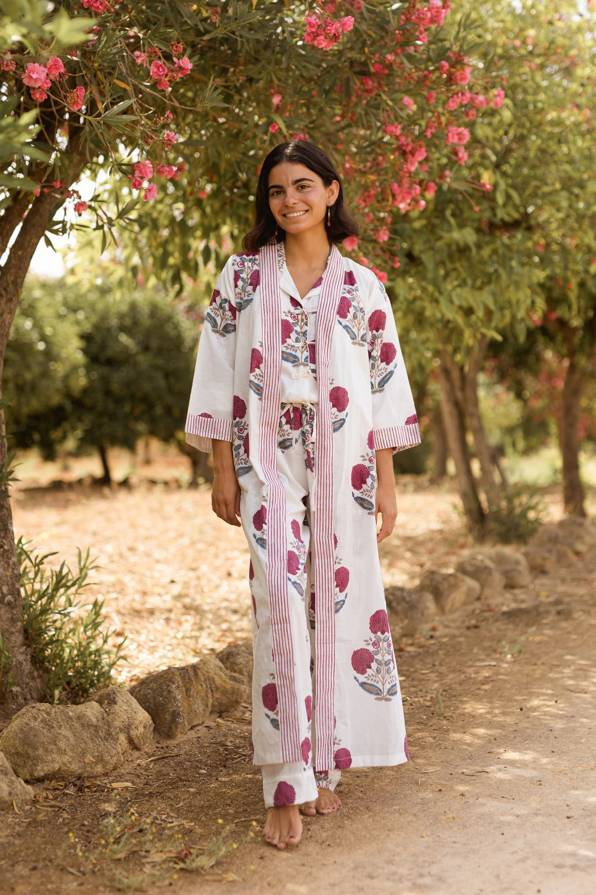 KIMONO ALGODÓN FLORES BUGANVILLA