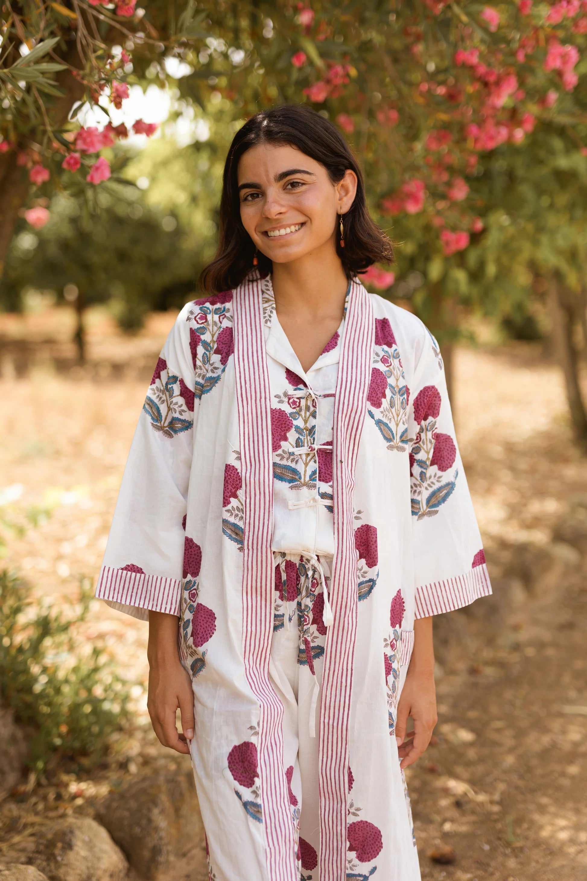 KIMONO ALGODÓN FLORES BUGANVILLA
