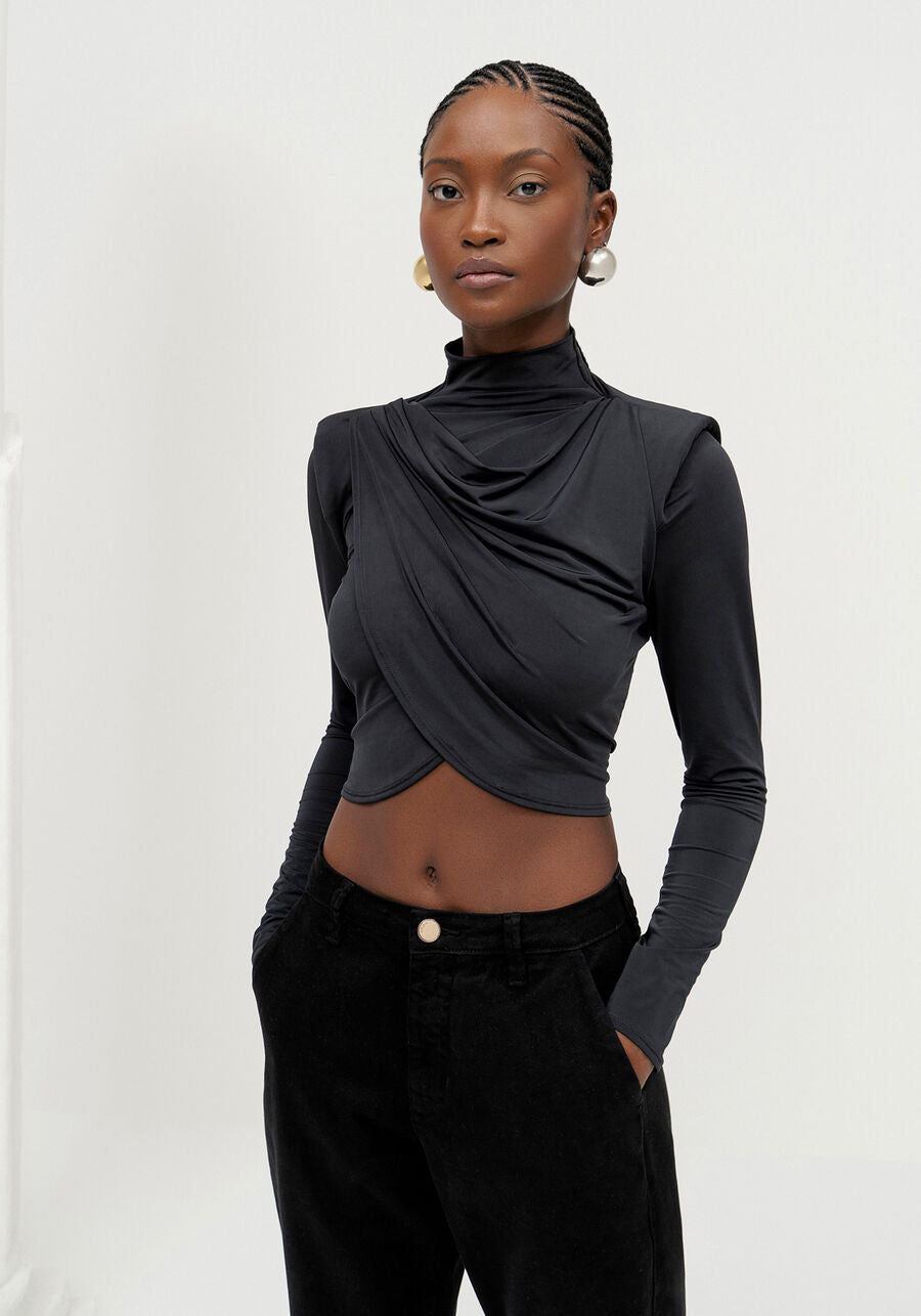 BLUSA MANGA LARGA NEGRA