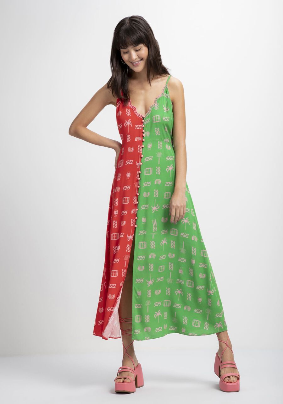 VESTIDO MIDI BICOLOR