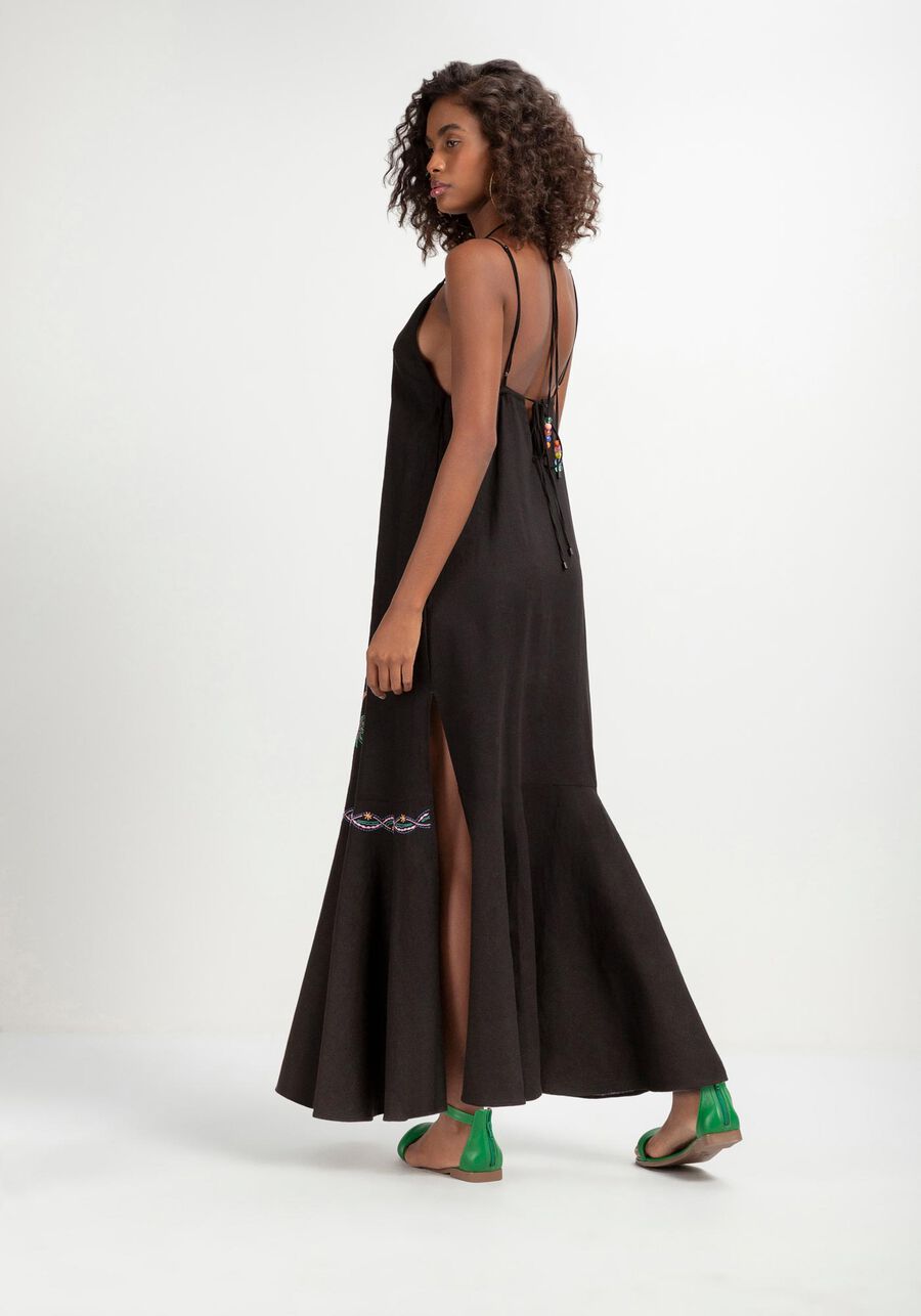VESTIDO LARGO BORDADO