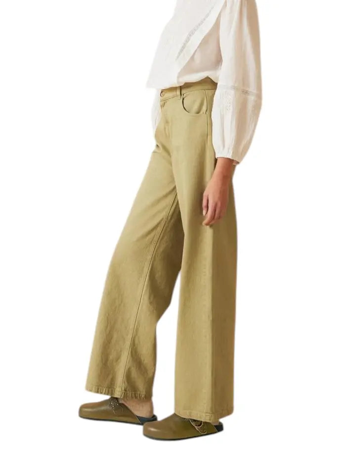 PANTALÓN WIDE LEG VERDE